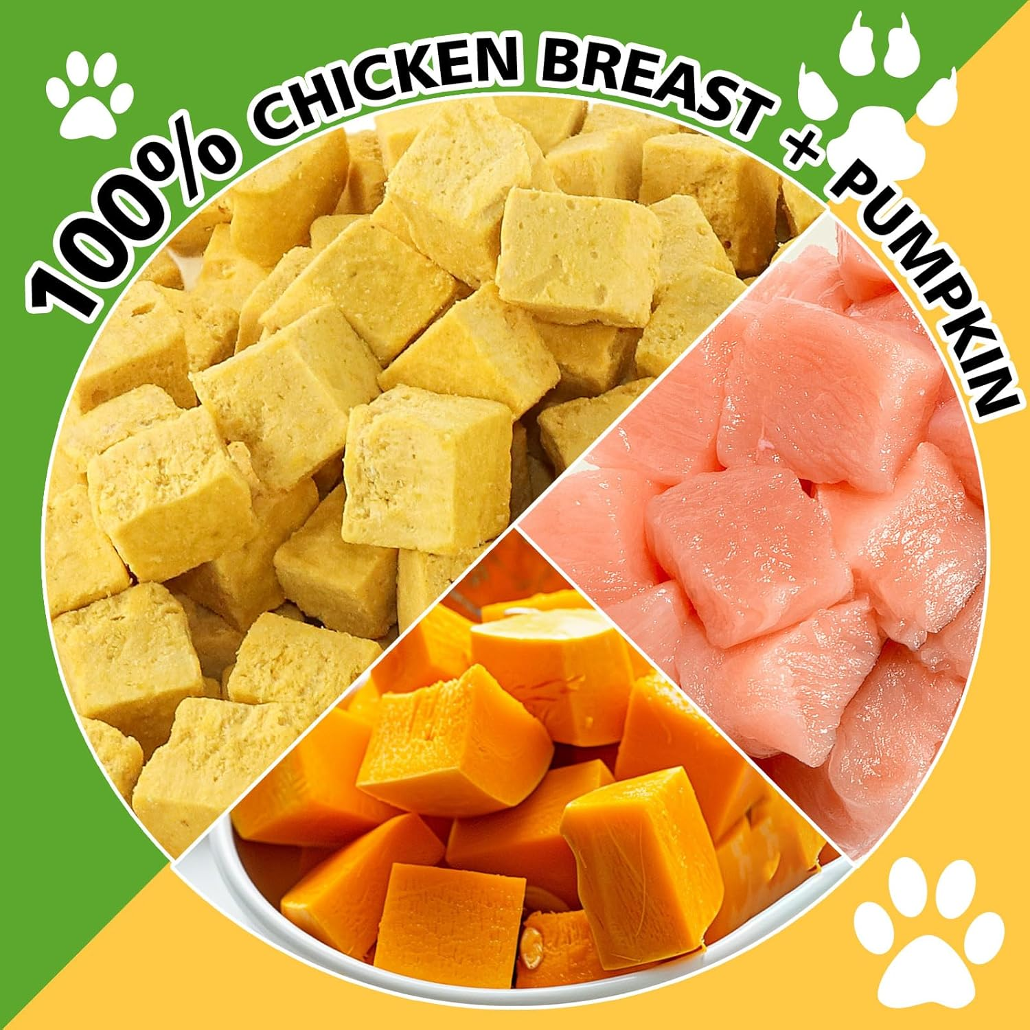 Freeze Dried Pumpkin and Chicken for Dogs and Cats, 100% Pumpkin and Chicken, Natural Treats for Digestion Health, Healthy Food Topper image number 1