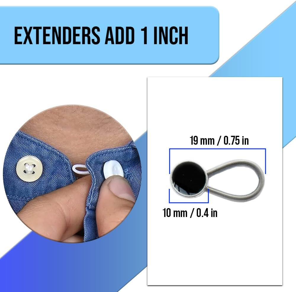 8 Pcs Button Extender Set for Wrist, Shirt, Collar, Polo, and Dress - Quick and Easy Fit Adjustment for Men and Women &ndash; No Sewing Required - by Mobi Lock image number 1