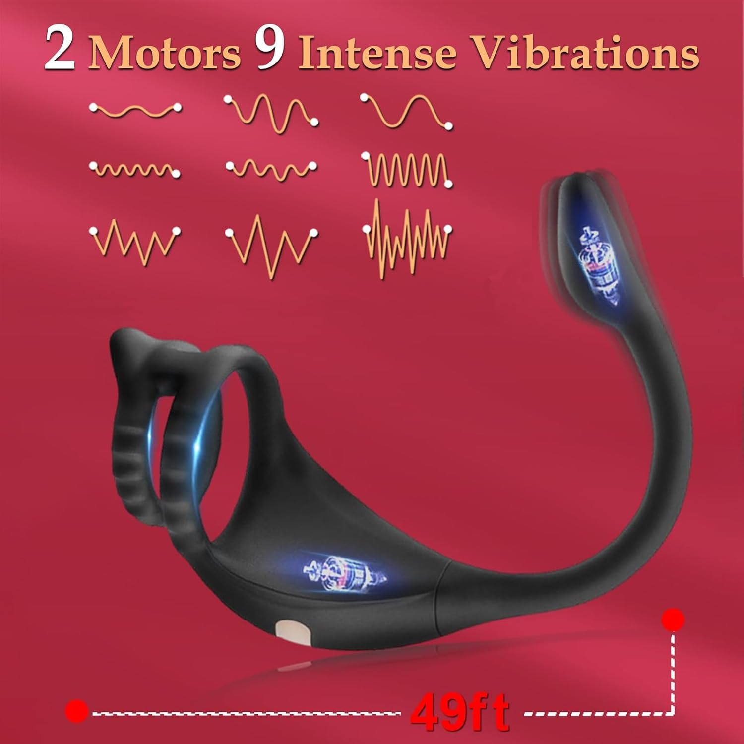LONZYON APP Controlled Vibrating Cock Ring with Mini Bullet - Remote Control Prostate Sex Toy and Anal Plug for Men(App and Remote)