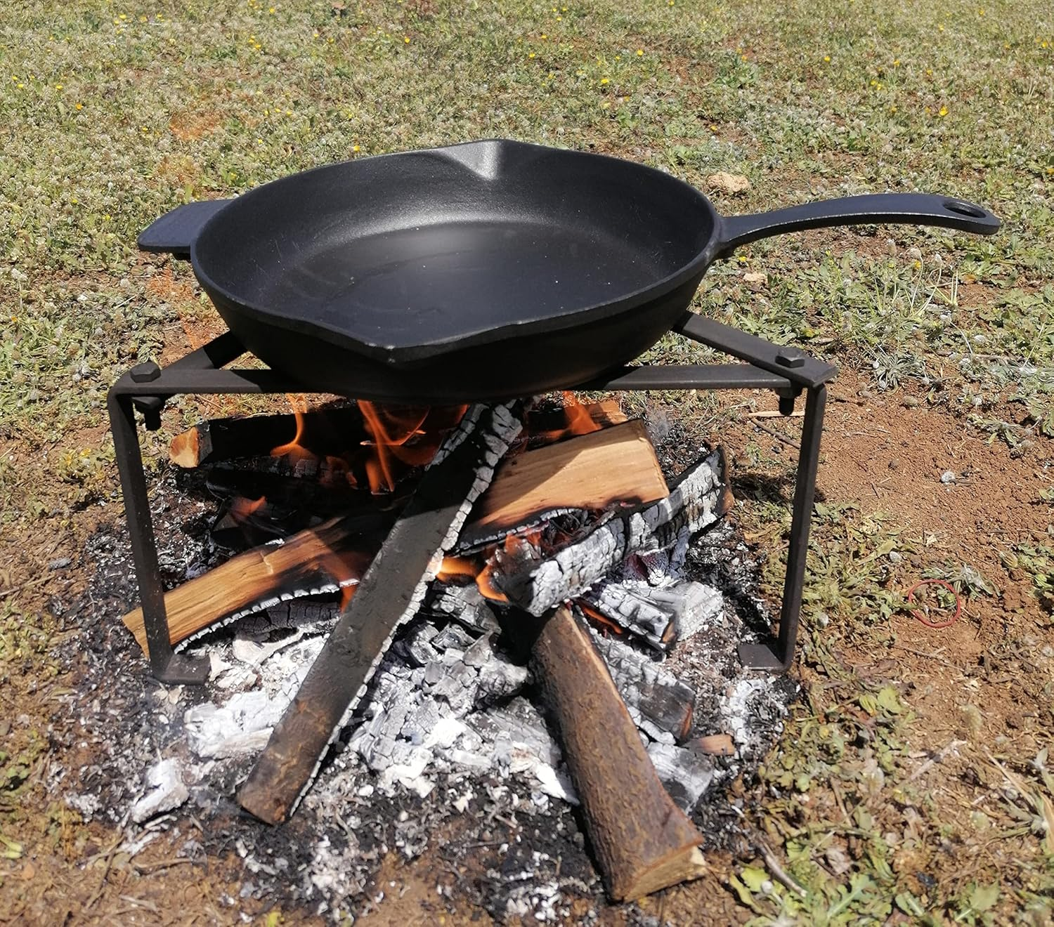 14 Inch Camping Tripod for Cooking, Camping Cooking Stand, Tripod Grill, Fire Tripod for Cooking, Cast Iron Stand, Dutch Oven Stand, Fire Pit Stand, Dutch Oven Tripod, Cooking Tripod for Campfire image number 3