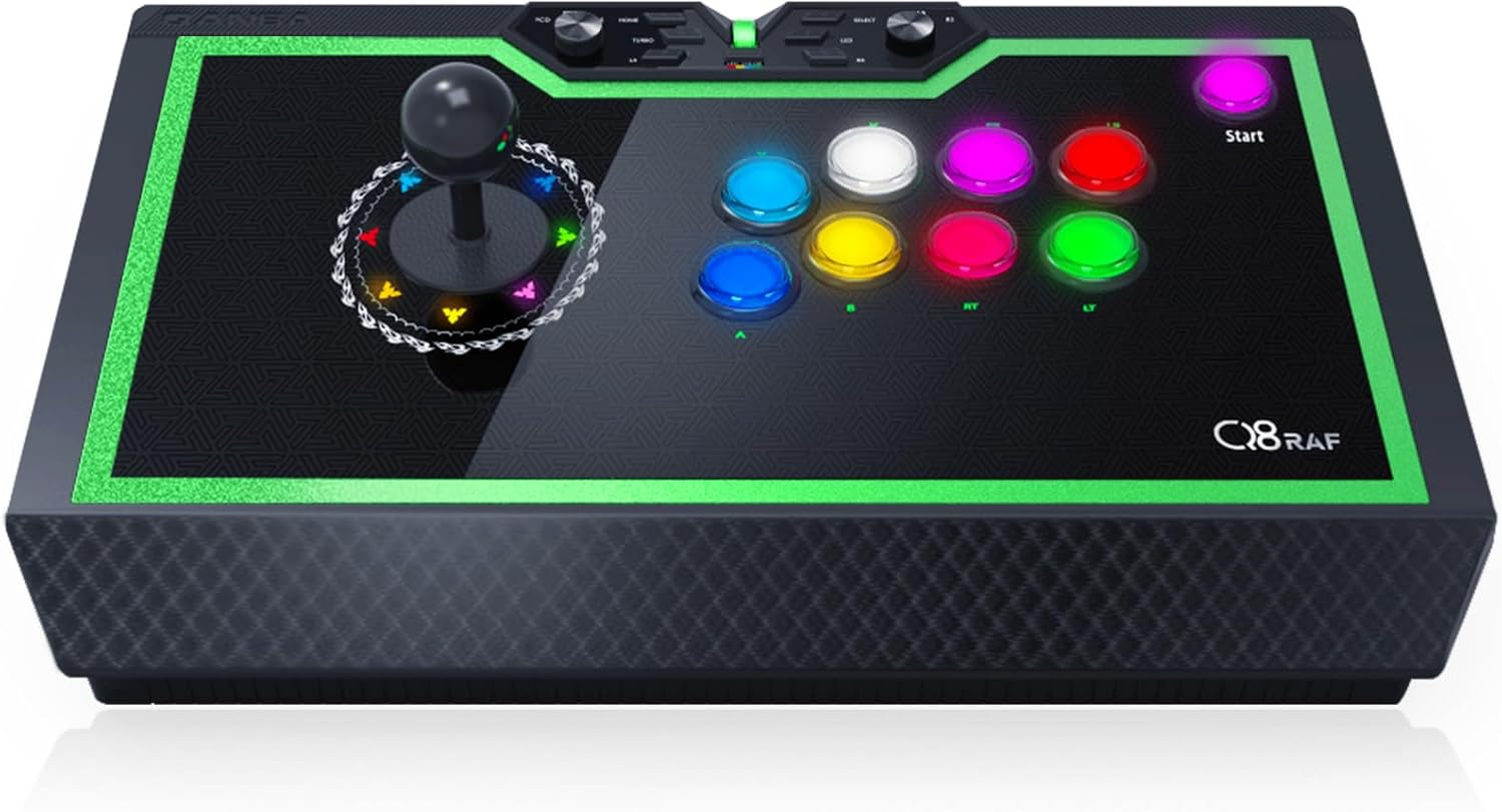 Qanba Q8 Silent Arcade Joystick Wired Joystick for PC with LED Function(Fighting Stick)