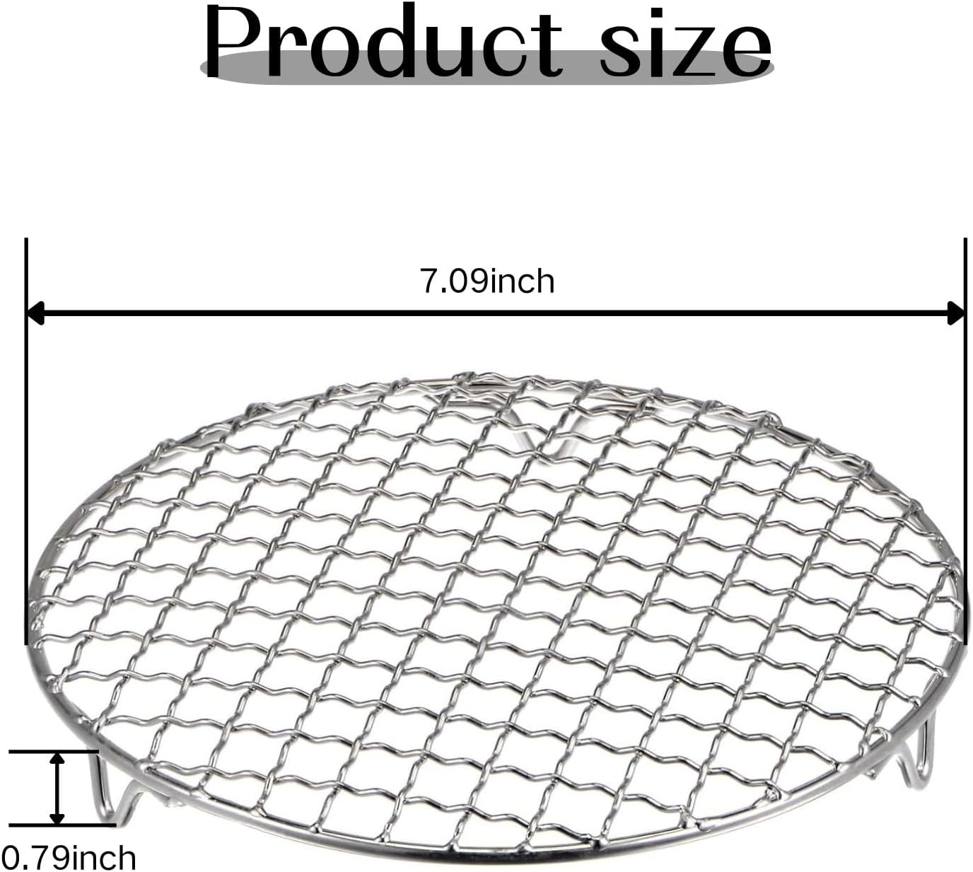 Poemtian Grill Mesh, Stainless Steel round Barbecue Net, Multi-Purpose round BBQ Grill Net for Camping, Cooking Beef, Chicken, Vegetables image number 1