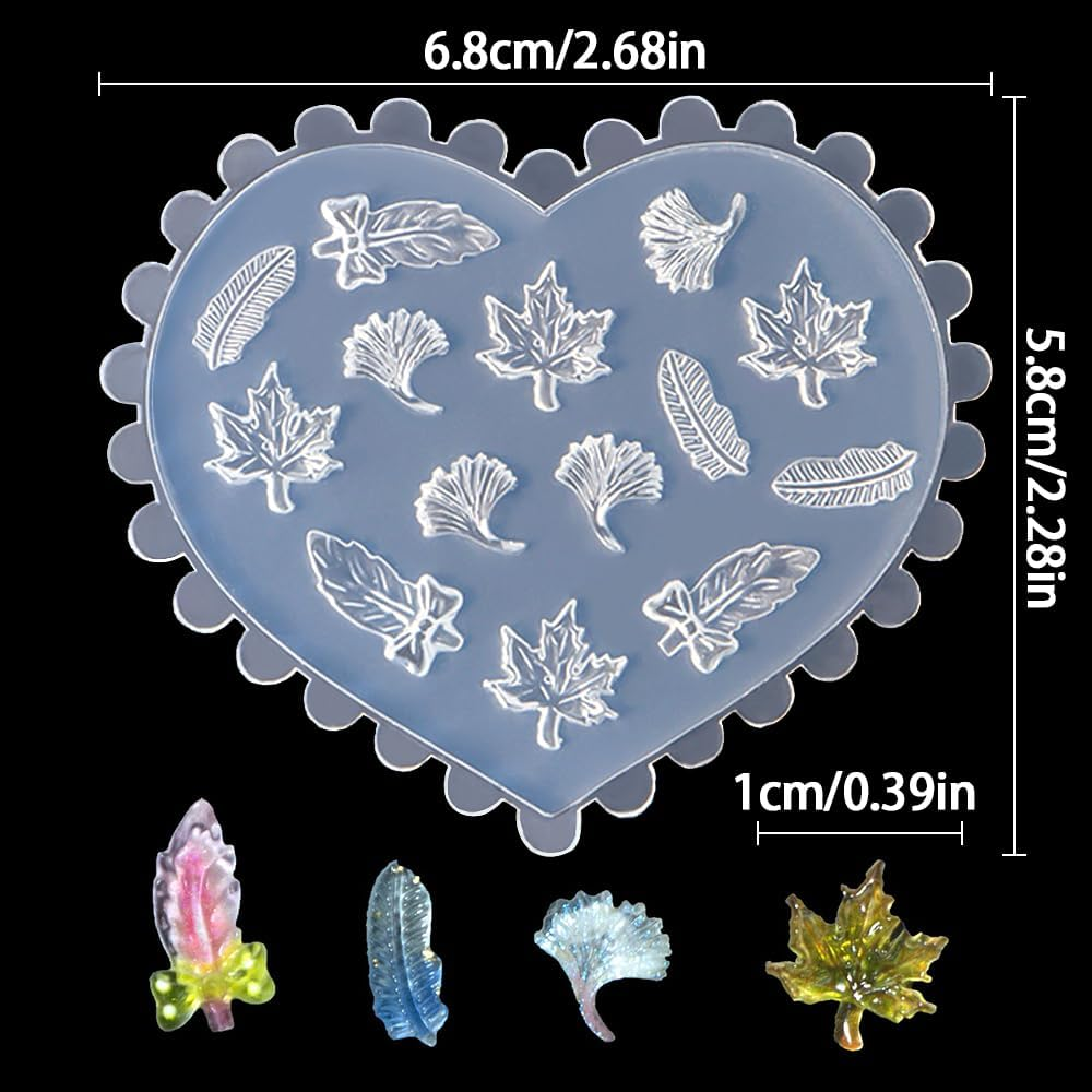 3D Maple Leaf Nail Design Silicone Nail Shapes Autumn Leaves Nail Charms Molds Silicone Mould Autumn Maple Nail Stamp Silicone Moulds for Nail Art Fall Leaf Nail Charms Resin Shapes Nail Accessories image number 4