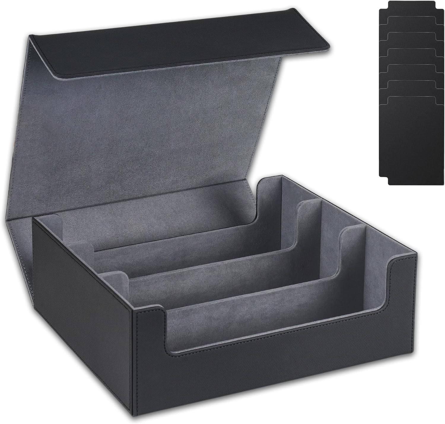 LIKHOPER Card Deck Case for Trading Cards 1800+, Card Deck Storage Box, Leather Magnetic Closure Commander Storage Box, Fit for Yugioh, MTG, TCG and Sport Cards image number 4