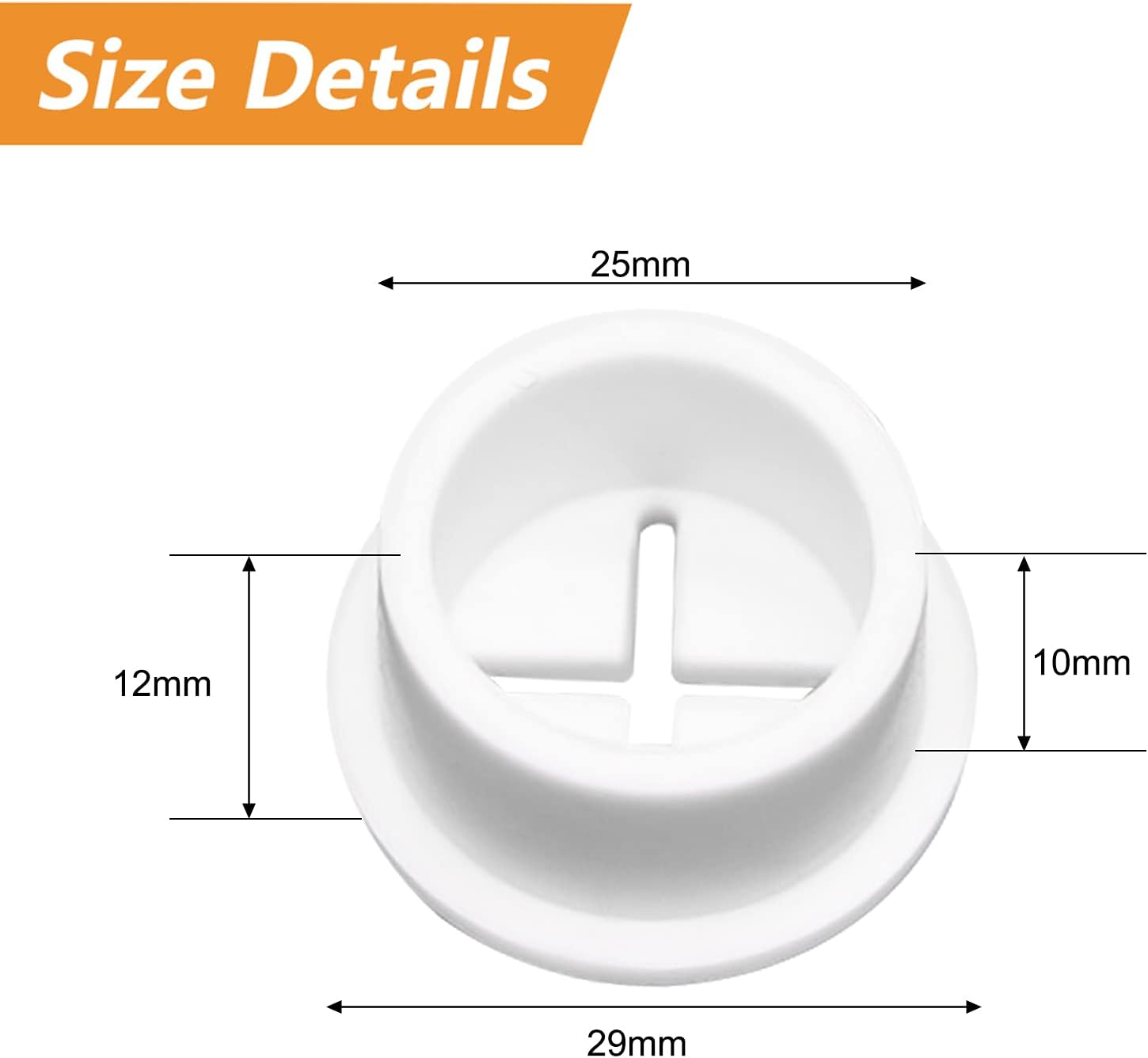 Morobor 6Pcs Flexible Silicone Cable Cord Grommet, 25Mm White Rubber Grommets for Desk, Table, Wire Hole Cover Cable Management Wire Organizer image number 4