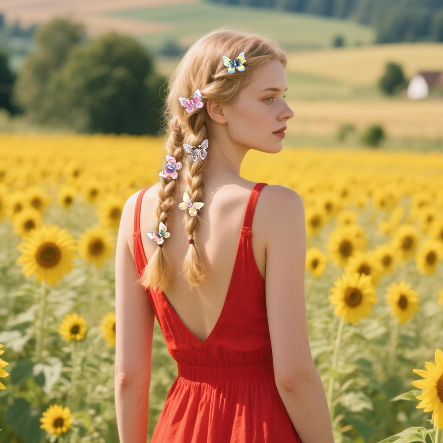 Bumlofa Pack of 12 Colourful Butterfly Hair Clips, Hair Clips, Girl'S Favourite Hair Clip for Party, School and Everyday Life image number 2