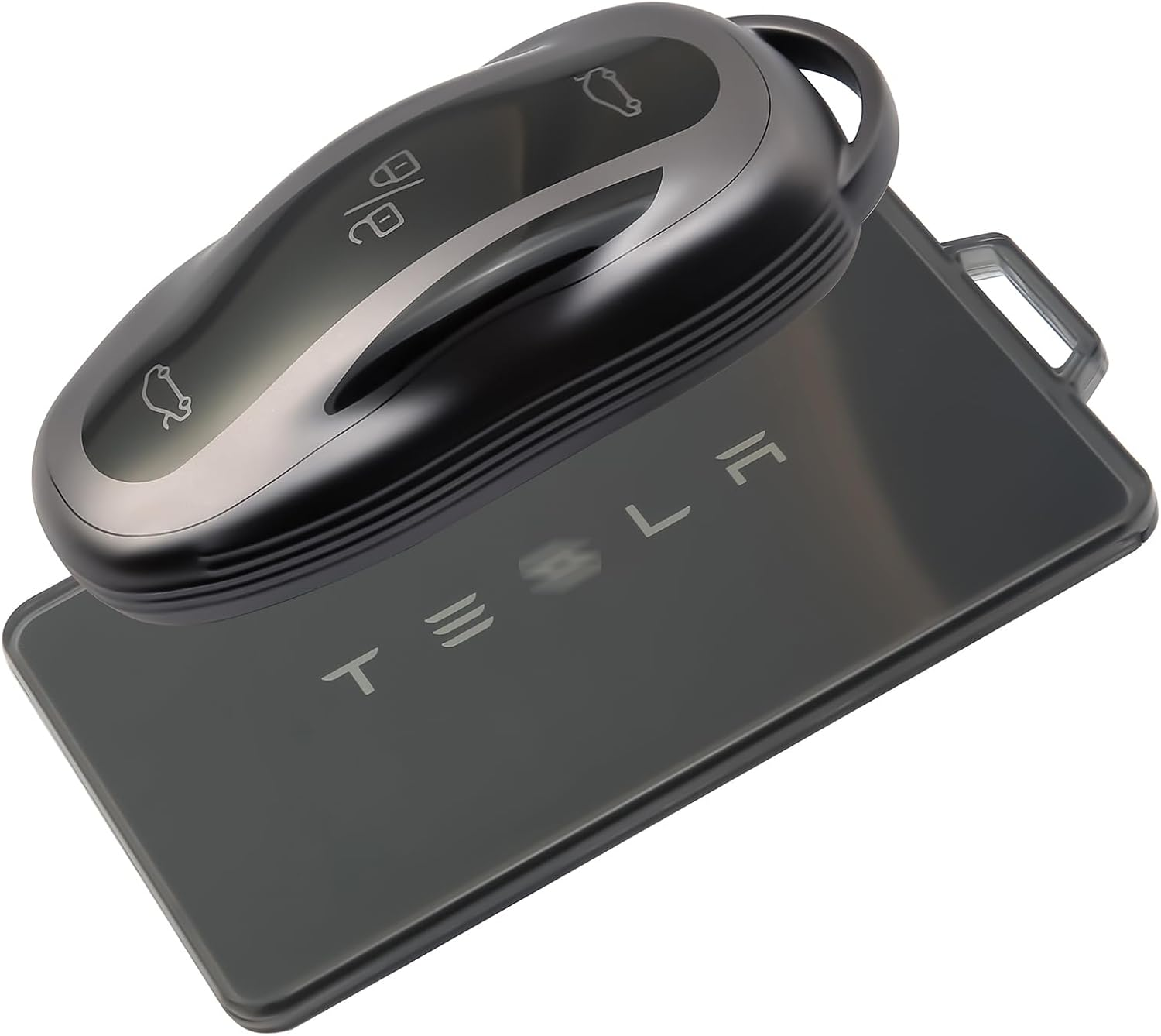 WNILIAN for Tesla Key Fob Cover TPU Key Case with Keychain Protection Accessories Compatible with Tesla Model 3/Y/S Smart Key