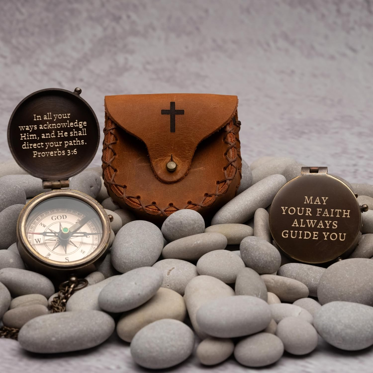 Sfdizayn Baptism Gifts for Boys - Engraved Working Handmade Compass with Scripture - Religious, Christian, Catholic, Christening, First Communion, Confirmation Gifts for Teenage Boys and Men image number 4