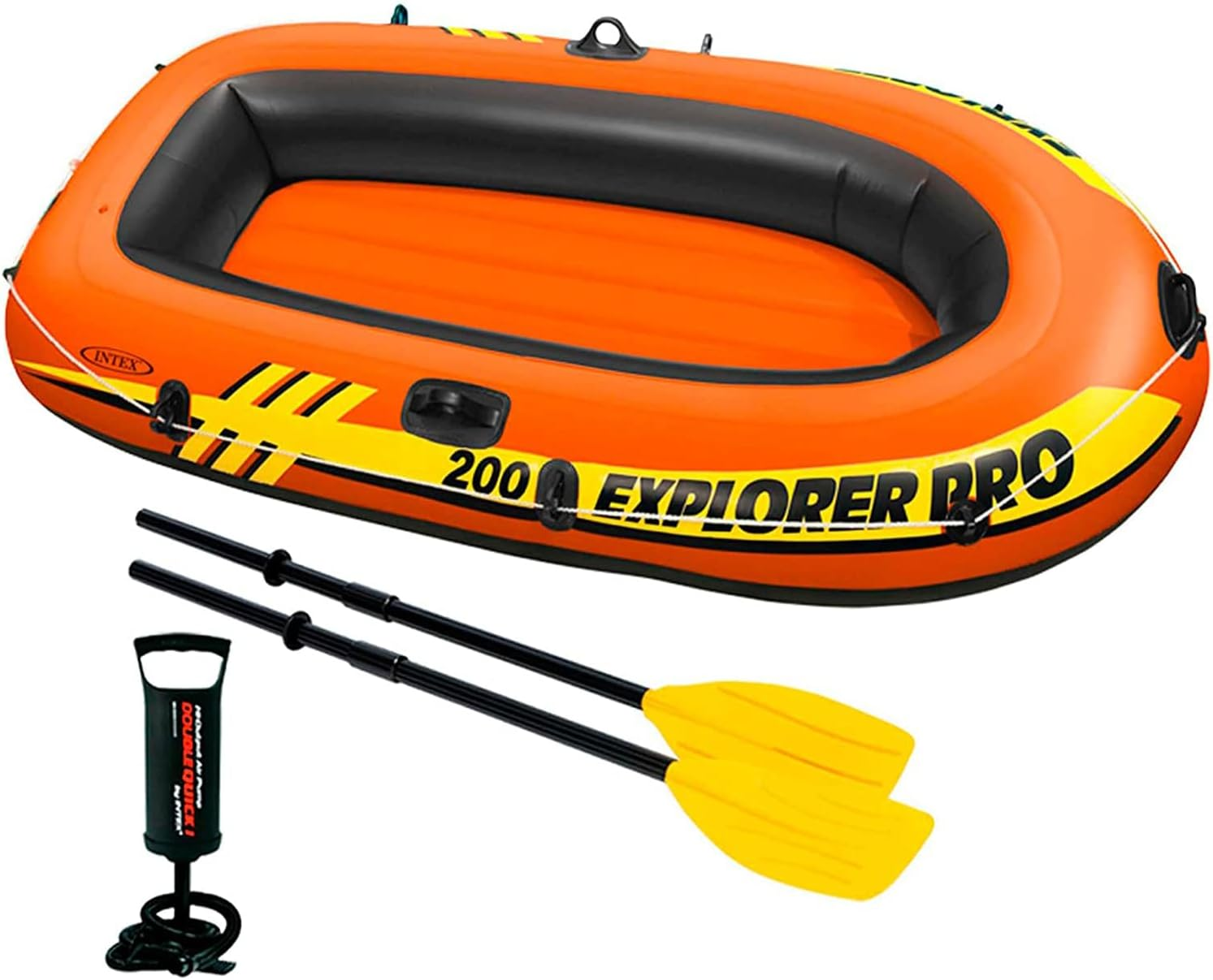 INTEX 58330NP Explorer 200 Inflatable Boat: 2-Person &ndash; Dual Air Chambers &ndash; Welded Oar Locks &ndash; Grab Rope &ndash; 95 Kg Weight Capacity image number 2