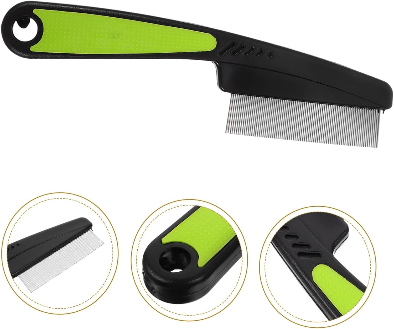 FRCOLOR Sturdy Plastic Stainless Steel Fine Tooth Hair Comb Scalp Brush for Dandruff Hair Combs Ergonomic Handle image number 5