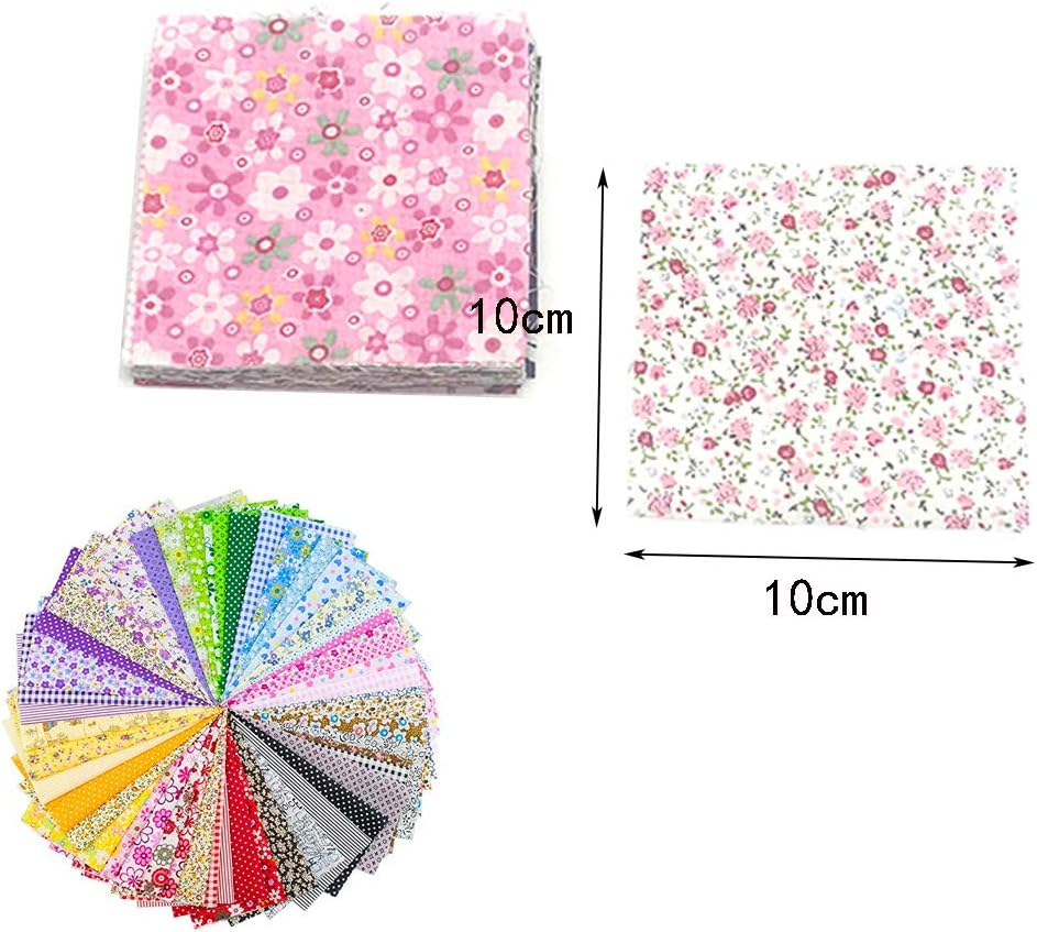 150Pcs 4" X 4" (10Cm X 10Cm) Cotton Craft Fabric Bundle Squares,Squares Sheets Patchwork,Pre-Cut Quilt Squares,Diy Sewing Quarters Bundle,Quilting Fabric Bundles image number 3
