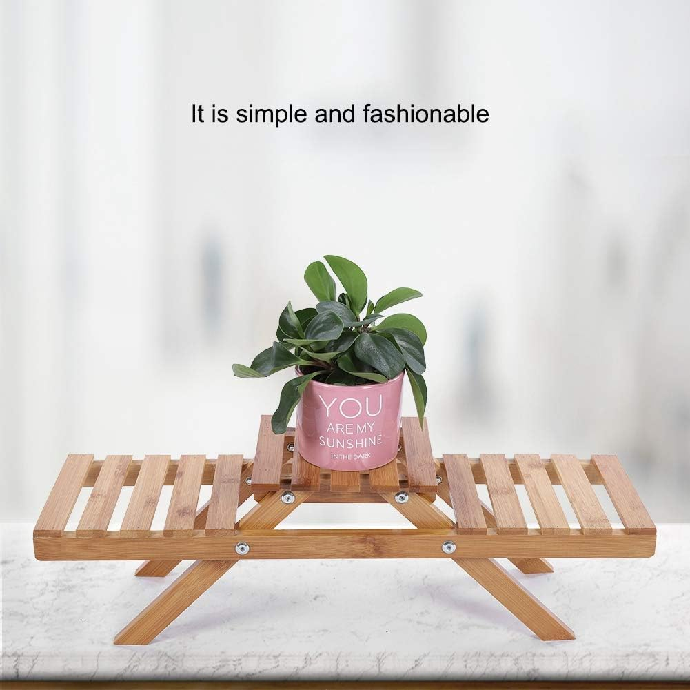 Ladder 2 Tier Plant Stand Indoor, Bamboo Plant Shelf for Multiple Plants, Small Flower Stand for Window Garden Balcony Home Decor Living Room Bedroom image number 6