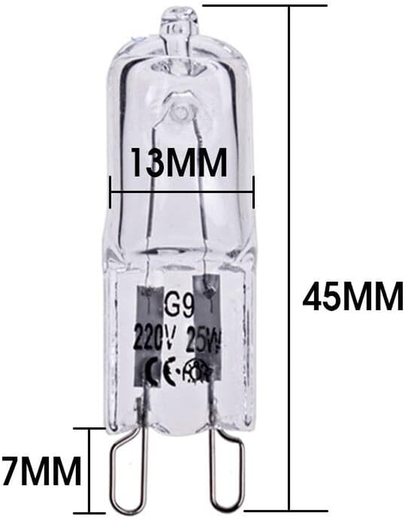 2X 25W G9 Warm White Halogen Oven Dimmable Bi-Pin Light Bulb 220-240V 2000Hr AU