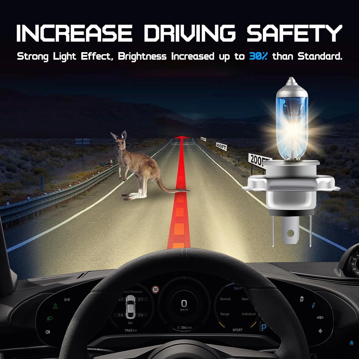 Kaidengzhe H4 Halogen Bulbs 12V 100/90W - 10-Pack Ultra Bright H4 Headlight Conversion Kit, H4 9003 Halogen Headlamp Car Headlights Replacement for Daytime Running/Fog Lights (Universal Fit) image number 3