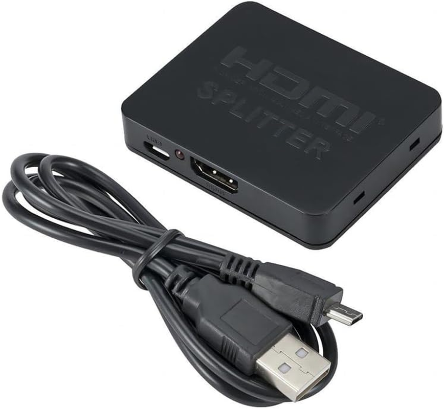 Premium HDMI Splitter 1 in 2 Out, 1080P 4K HDCP Stripper, Signal Amplifier, Supports 3D, Blu-Ray, and DVD image number 2