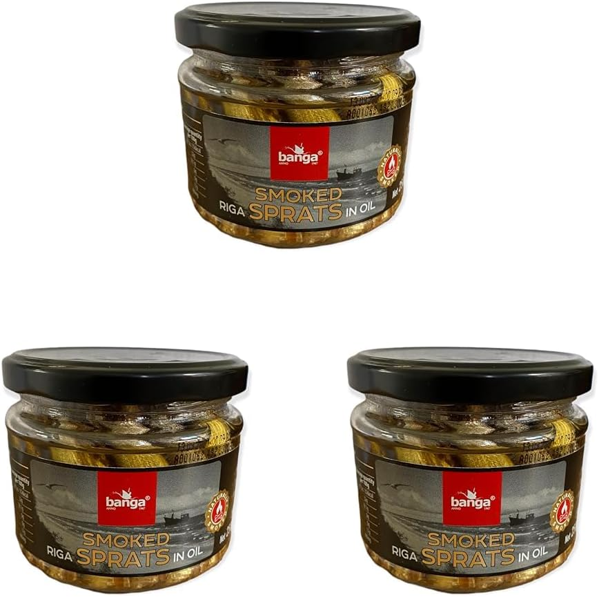 Banga Smoked Baltic Sprats in Oil in Glass Jar, 250 G