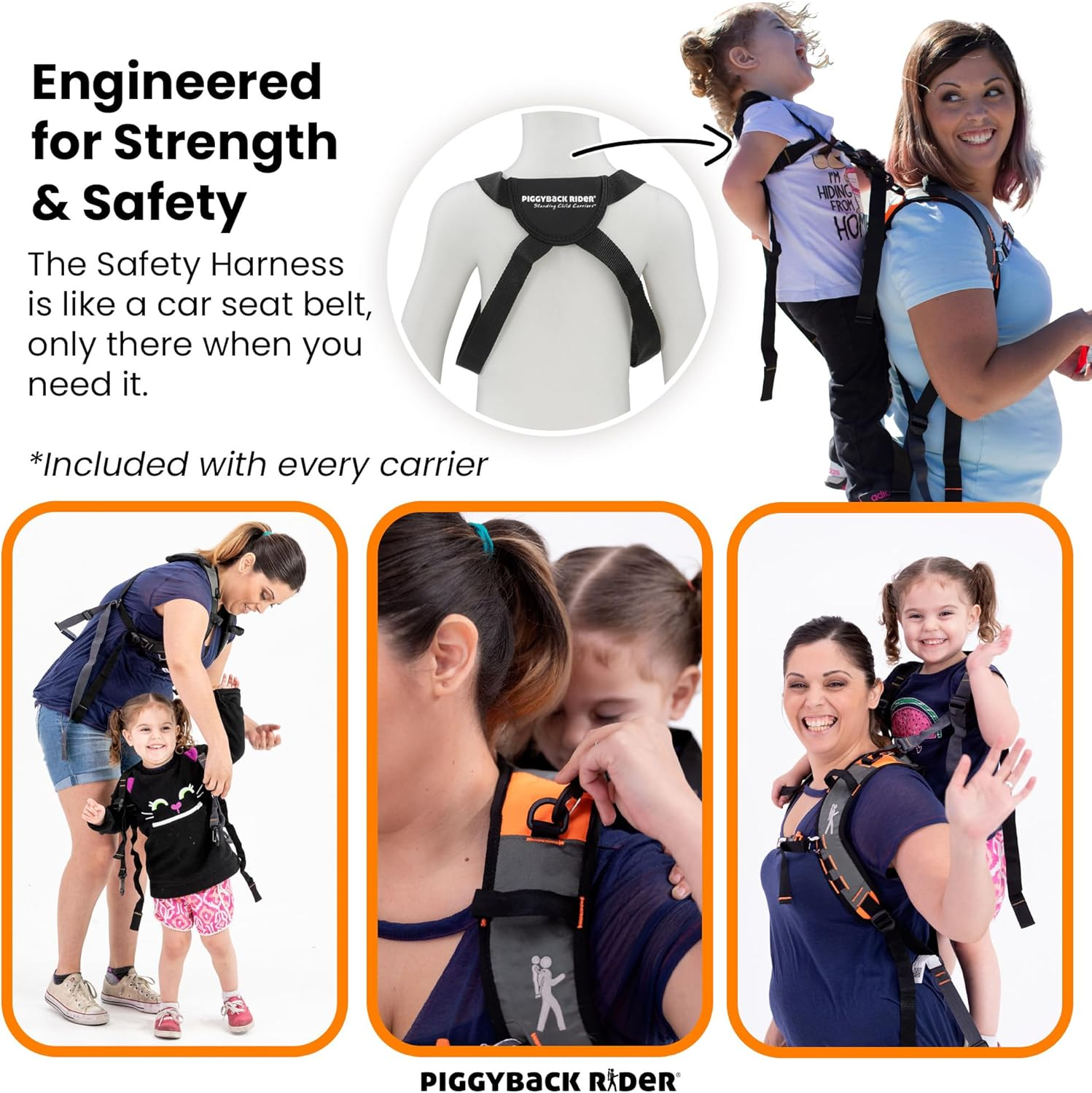 Piggyback Rider Scout Child Toddler Carrier Backpack for Hands-Free Hiking Trails, Camping, Fitness, Travel, Adventures Orange image number 5