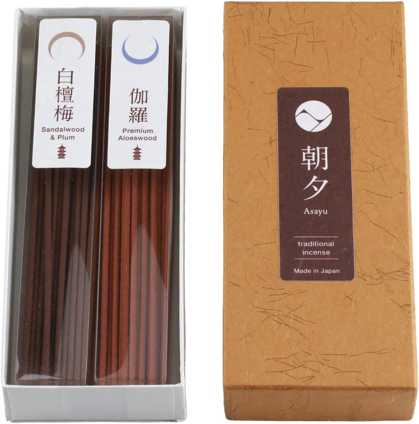 Asayu Japan Traditional Incense Sticks Buddhist Temple Scent Set (Sandalwood+Plum Blend and Premium Aloeswood), Made in Japan Quality 2-In-1 Incense Kit - Temple Incense Set image number 4