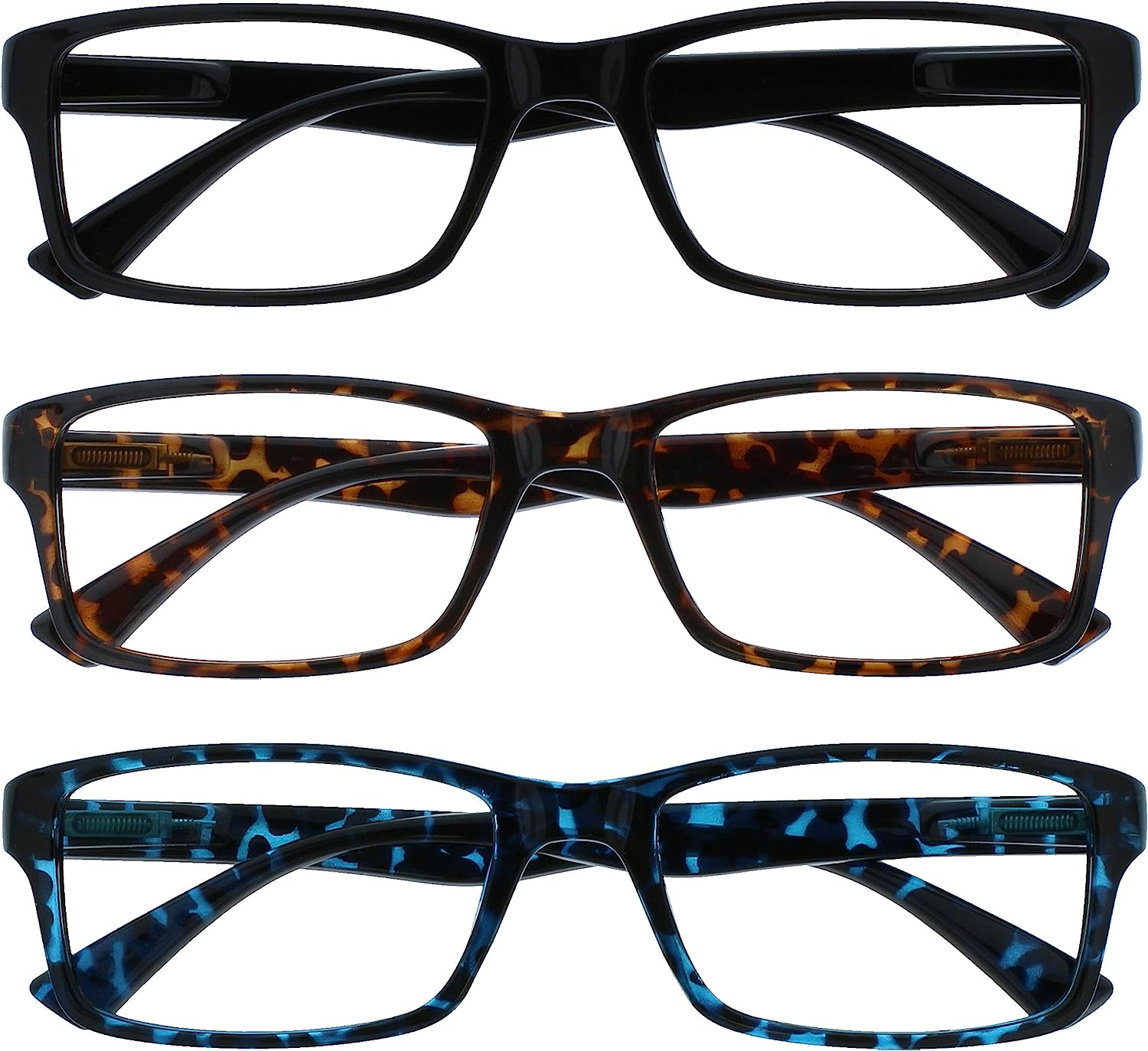 The Reading Glasses Company 2 Pack Readers Black Grey Designer Style Mens Womens RR92-17 +1.50