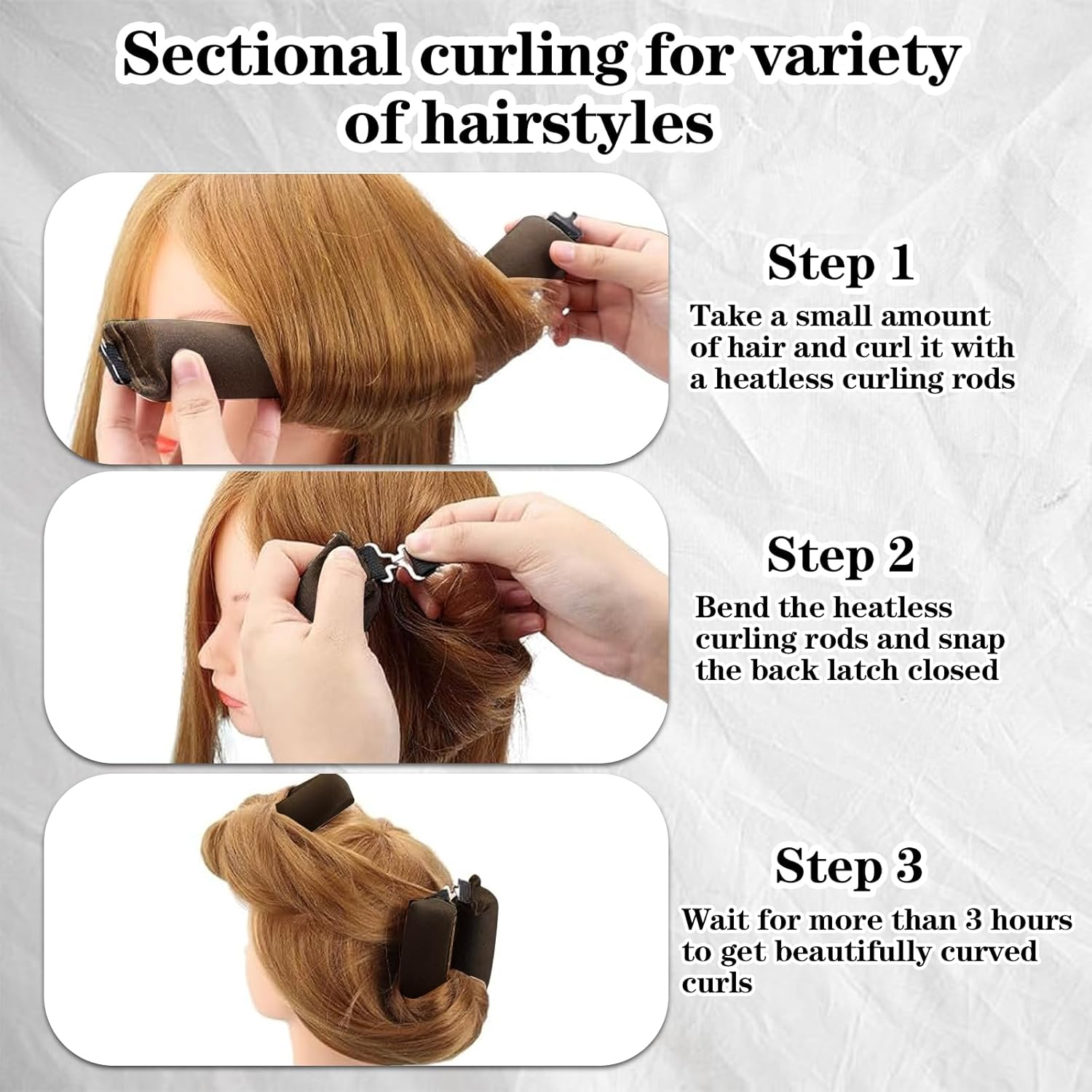 TAIHOBO 9 Pieces Curlers Overnight Set, Heatless Curls Band, Soft and Comfortable, Non-Damaging Curls without Heat for Hair, Zoned Hair Noodle for Various Hairstyles Can Be Created image number 3