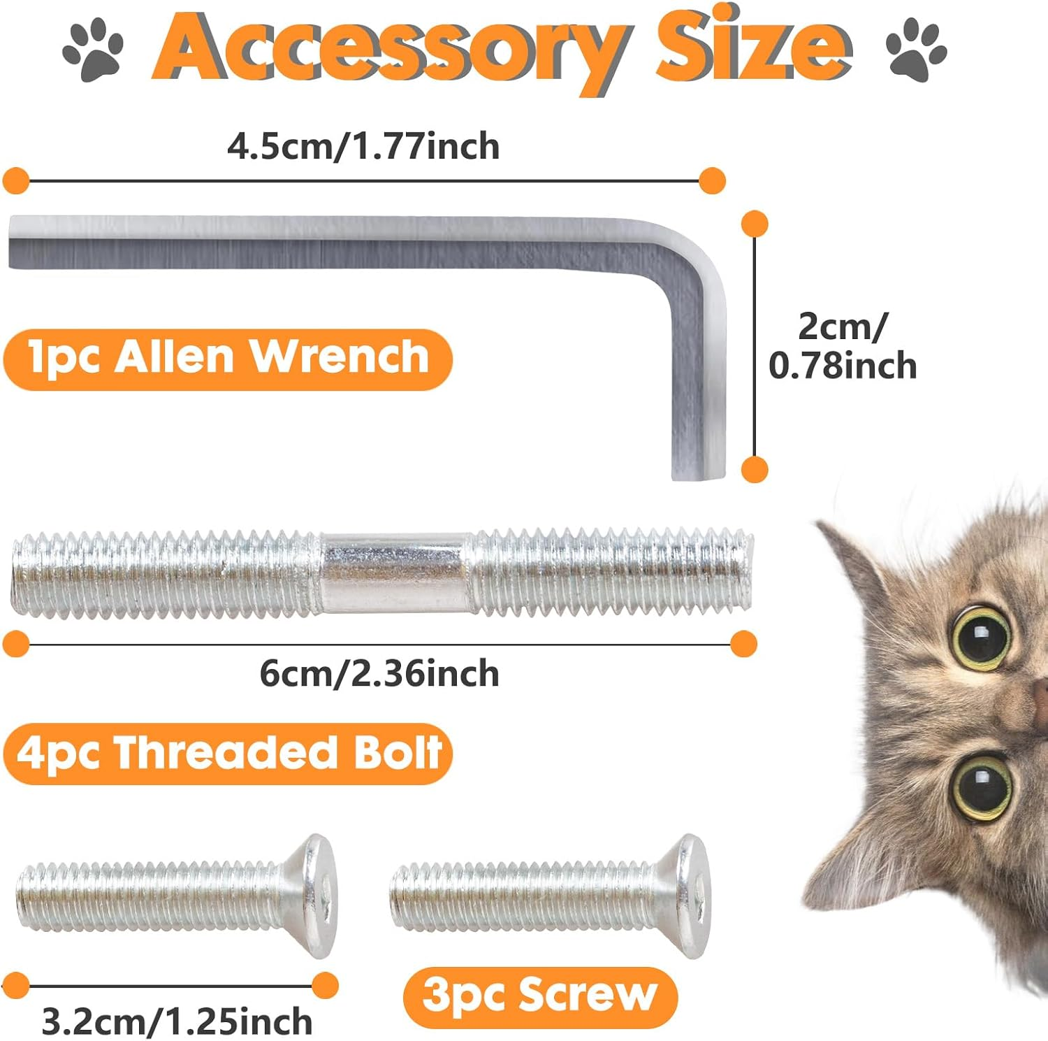 Pinkgarden Replacement Cat Scratching Post Sisal 40Cm 4.5" Thick Pack of 2 M8 Replacement Scratching Post Parts for Renovation White Includes Screws (Natural) image number 4