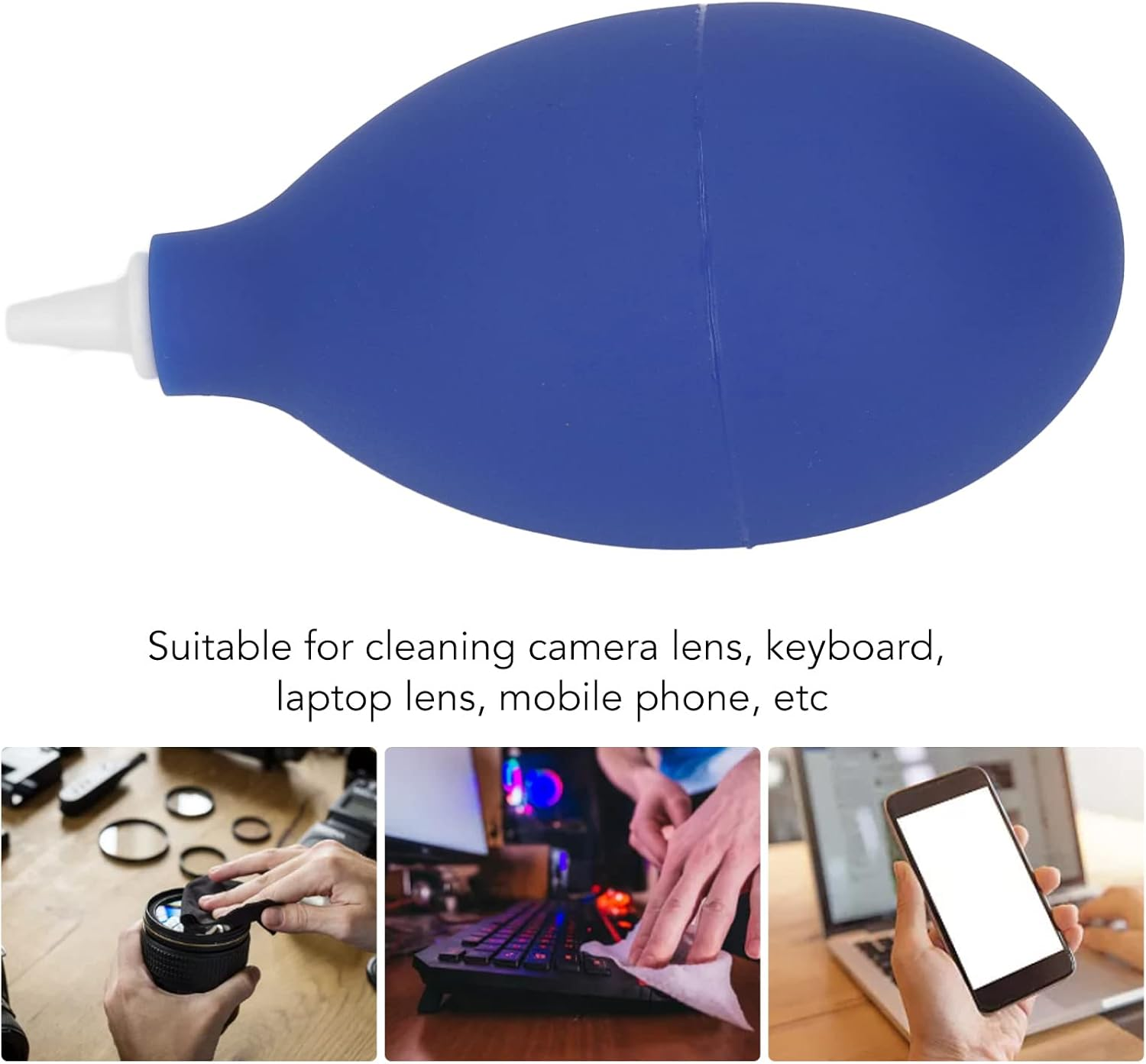 Air Dust Blower Ball, Rubber Pin Valve Blue Dust Blower Ball Small 4Pcs for Camera image number 5