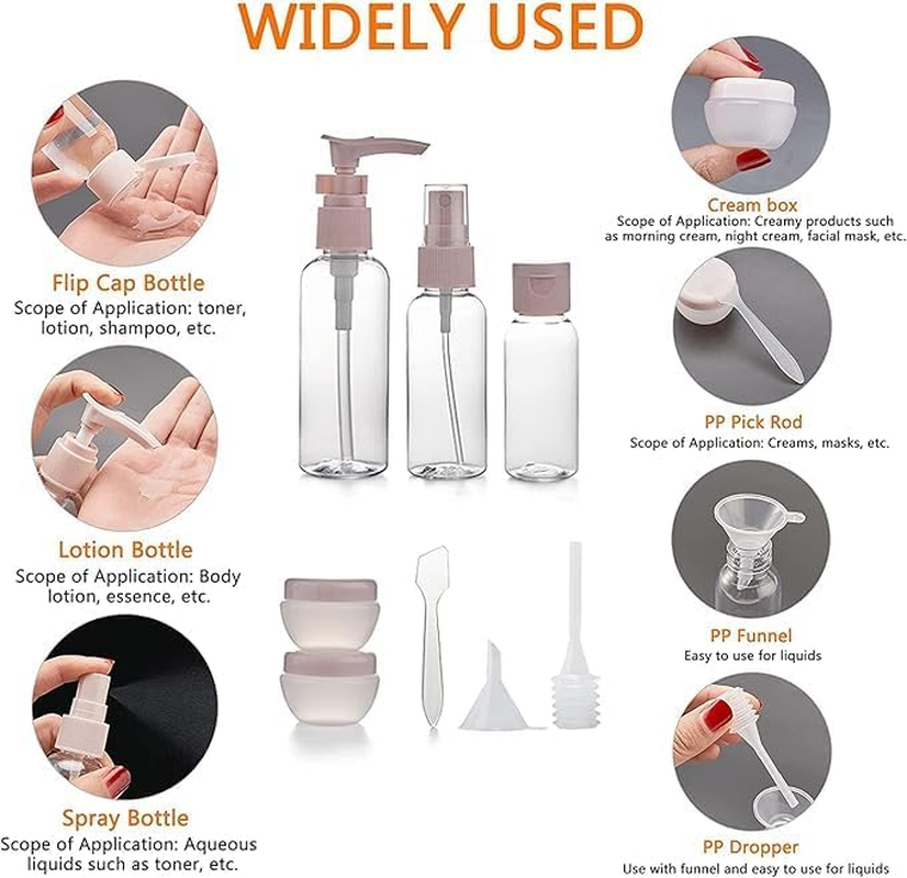 SOVYOULIVE Travel Bottles Set, 11 PCS Silicone Leak Proof Refillable Squeezable Travel Containers with PVC Bag and Labels, Toiletries Containers for Shampoo Lotion Cosmetic Conditioner Soap image number 1