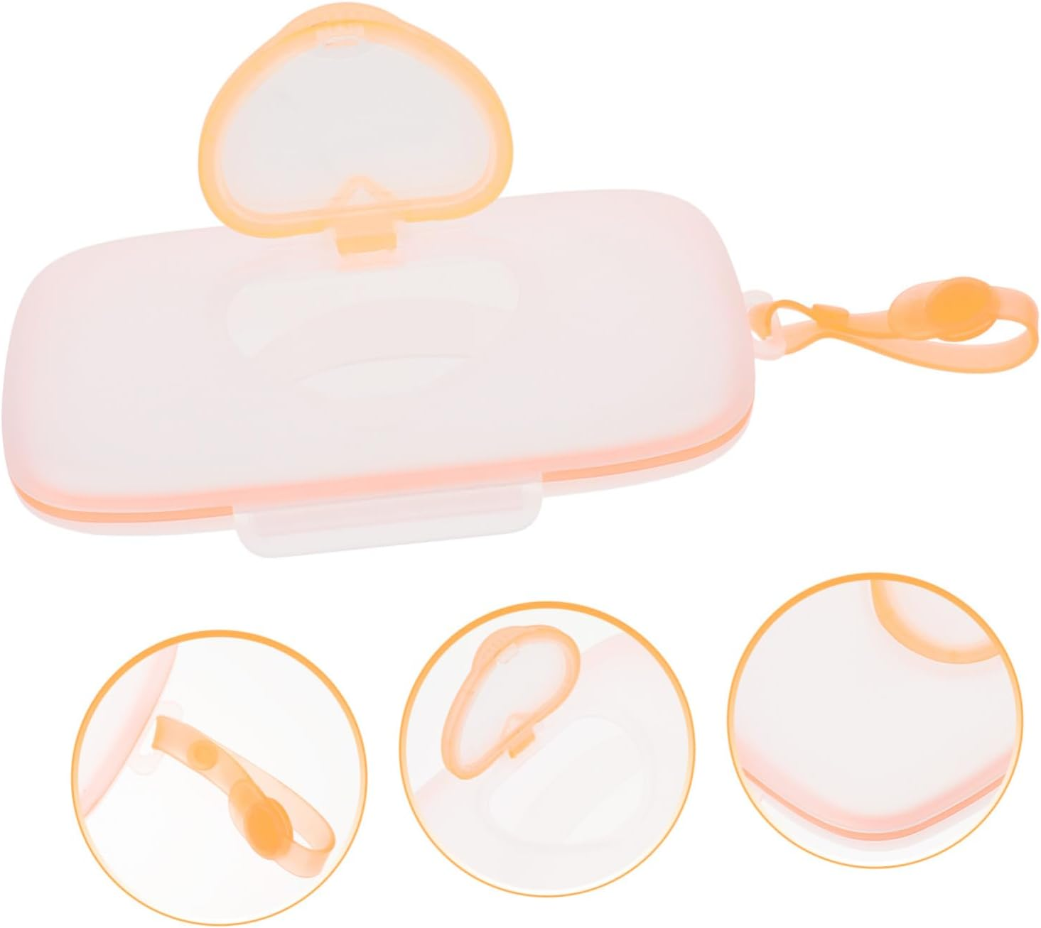 BESTYASH Portable Wipes Holder with Silicone Seal Moisture Locking Wet Napkin Storage Box for Travel and Outdoor Use Lightweight Crib and Stroller Dispenser Convenient Hanging Design White image number 1