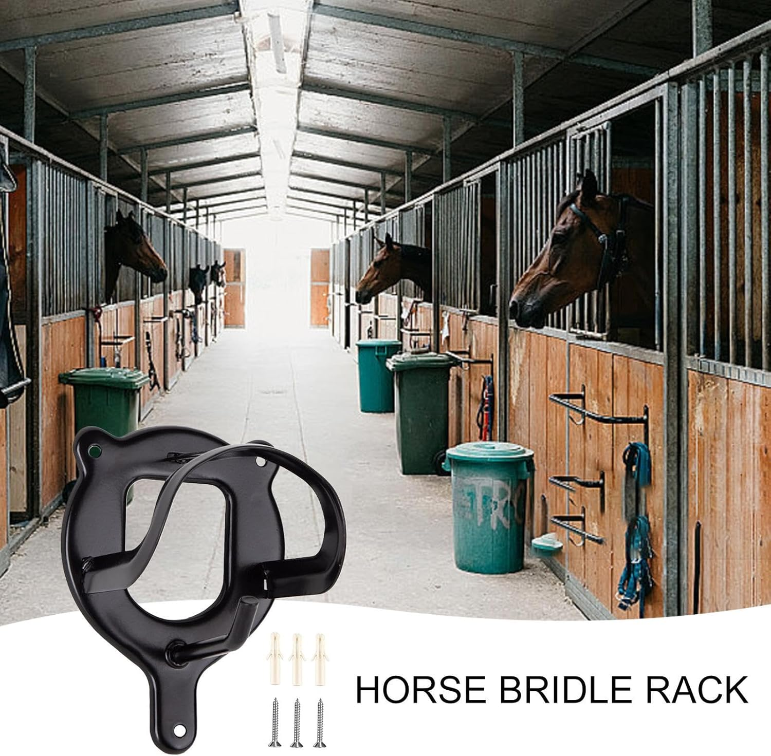 Horse Bridle Rack, Stable Halter Holder Hooks, Portable Horse Bridle Hooks, Tack Storage Rack, Harness Storage for Garage, Horse Tack Organizer, Metal Bridle Storage Hooks, Gear Wall Rack image number 6