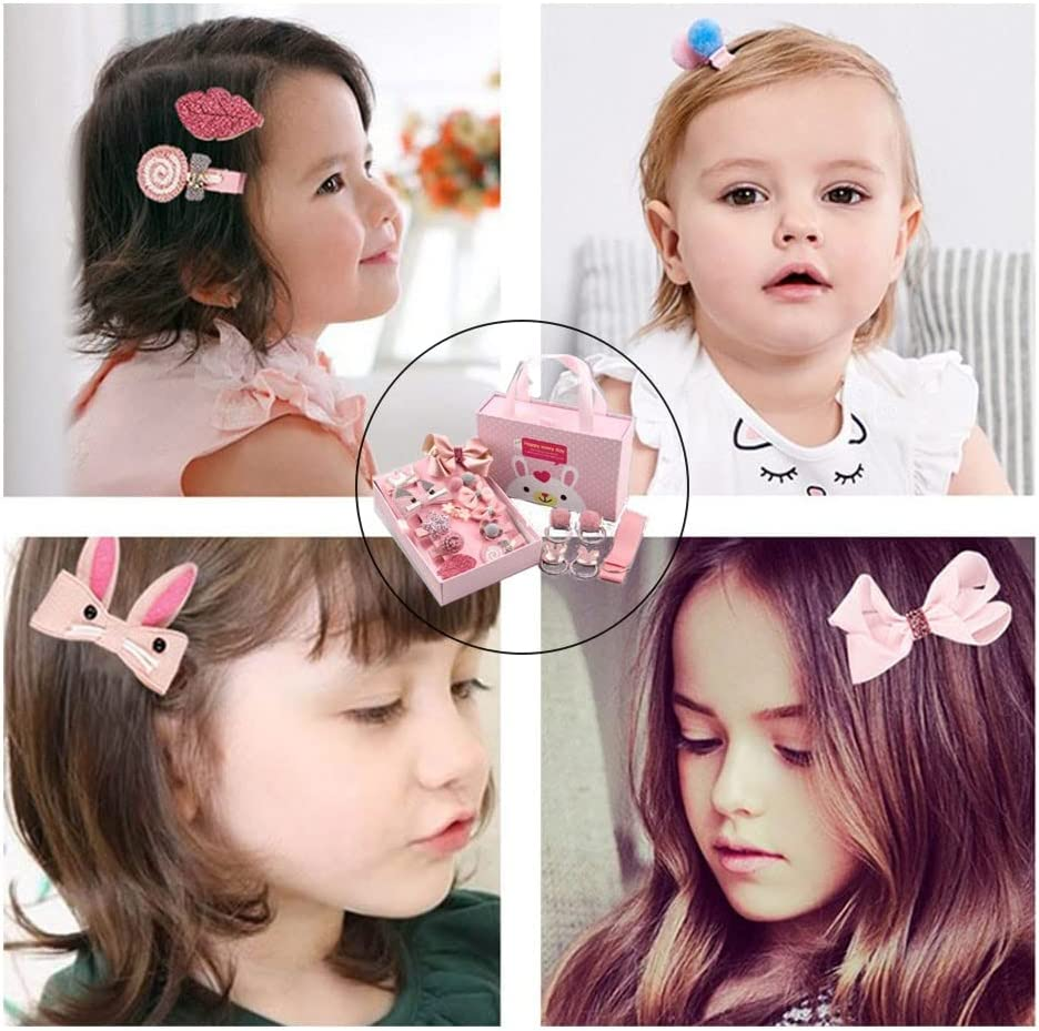 18Pcs Baby Hair Clip Hair Bows Set - Cute Elastic Hair Ties & Barrettes for Girls, Soft Non-Slip Hair Clips for Toddlers & Infants, Perfect Hair Accessories for Baby Girls image number 5