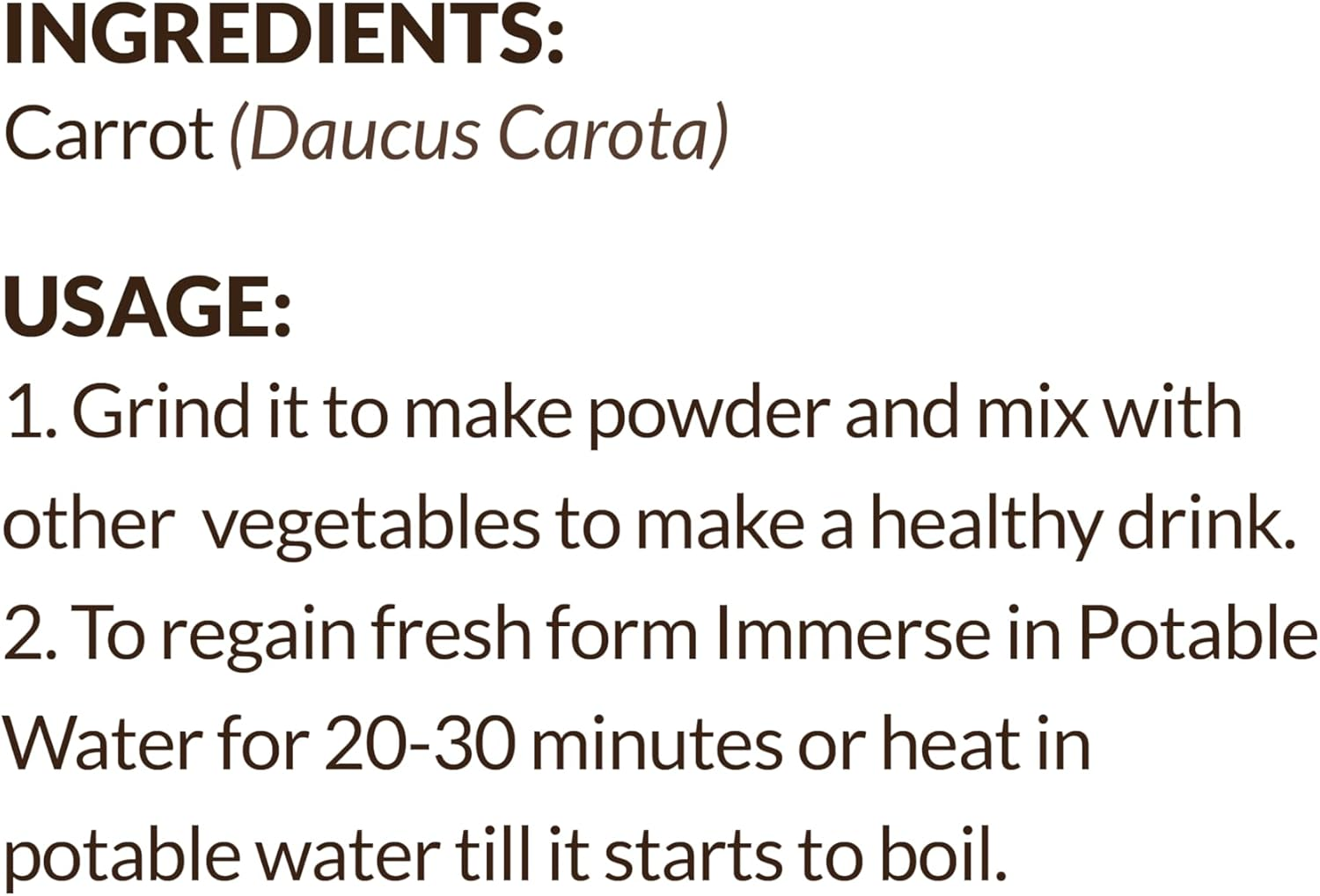 SHROOTS Dehydrated Carrot Flakes Pure Vegetarian Gluten-Free No Added Salt Easy Cooking Essential Machine Dried Vegetables with Natural Aroma Ideal for Camping or Everyday Meals 1.59 Oz, Pack of 1 image number 3