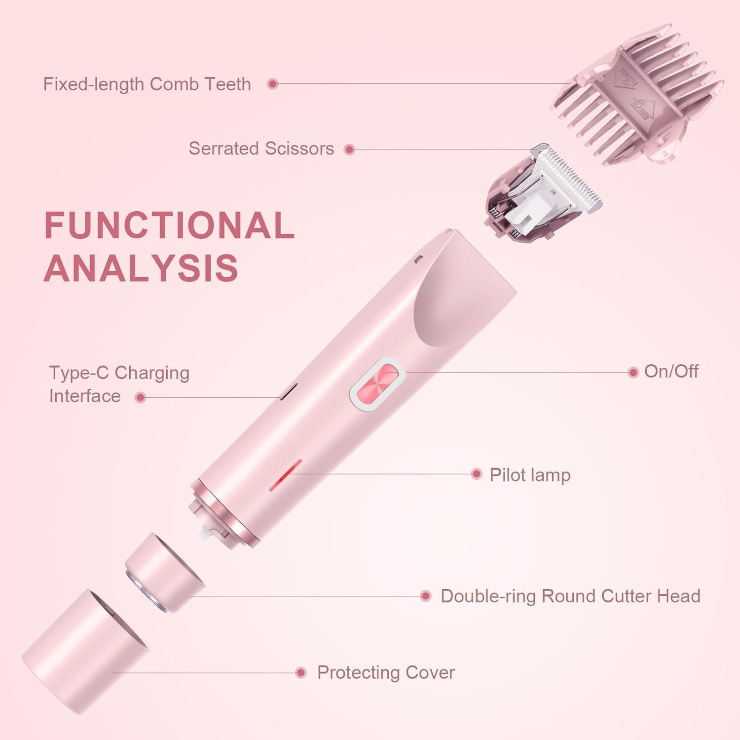 Dermave Bikini Shaver - Women'S 2-In-1 Dual-Head Cordless Electric Shaver, Silky and Painless, IPX7 Waterproof, Wet and Dry, Efficient Cleaning, Perfect for Legs, Face, Arms, Underarms - Purple image number 7