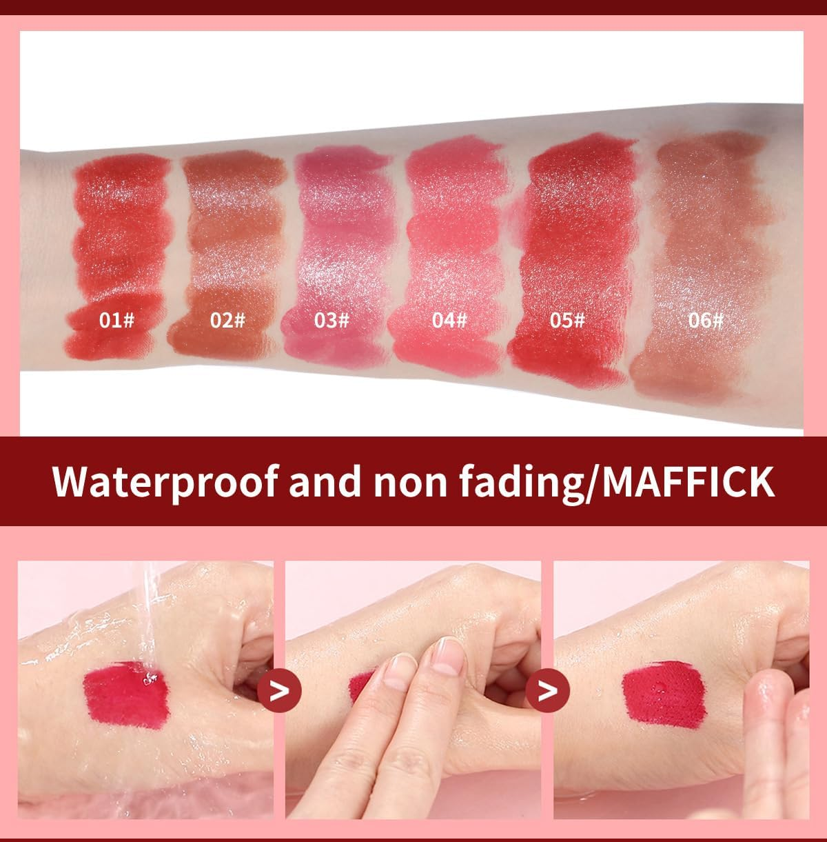 Maffick Lip Glaze Liquid Lipstick: Long-Lasting, Non-Sticking, Waterproof Lip Gloss (04, 23G) - 03 image number 7