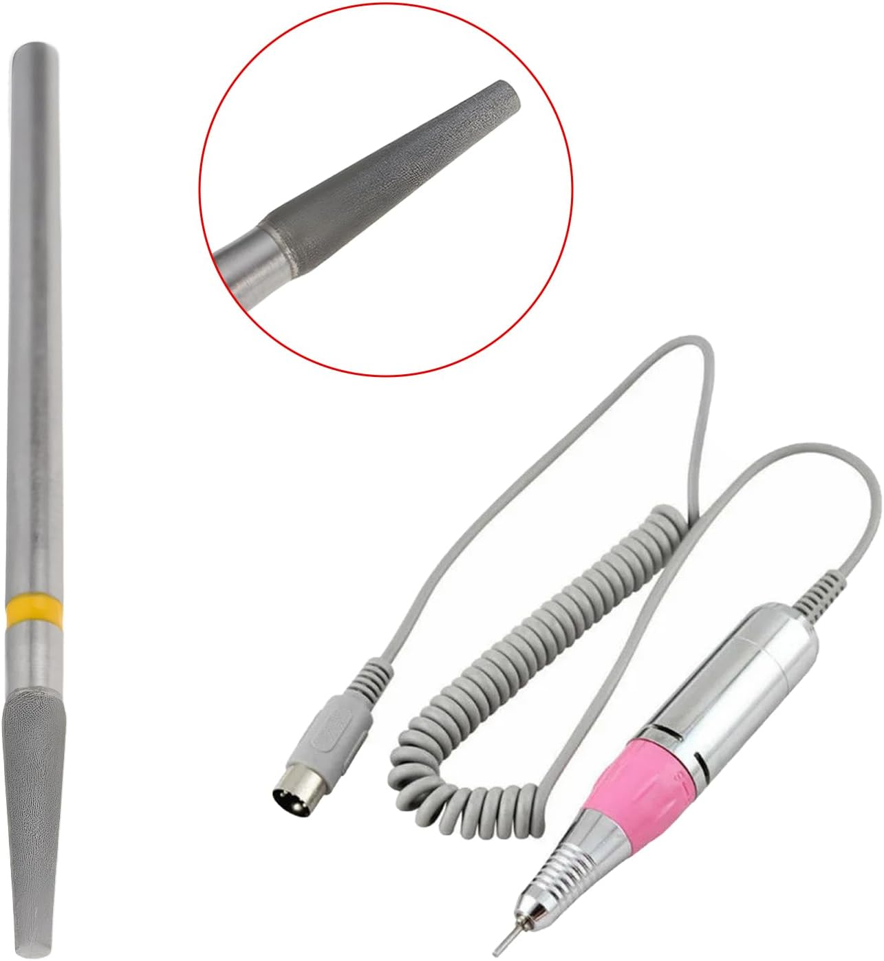 Create Idea 2Pcs Diamond Nail Drill Bits XF Grit 2.35Mm Shank for Electric Nail File Machine Pedicure image number 4