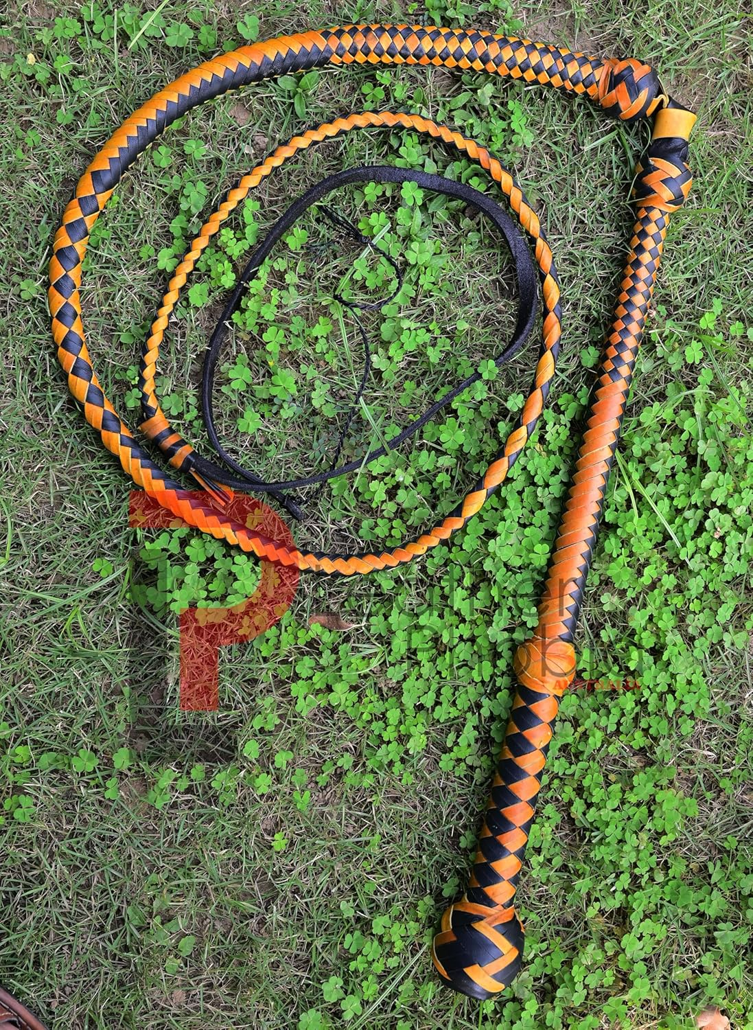 Bullwhip 6Ft Genuine Leather Indiana Jones Style Whip for Equestrian Training & Cracking, Kangaroo Hide Leather Stock Whip image number 1