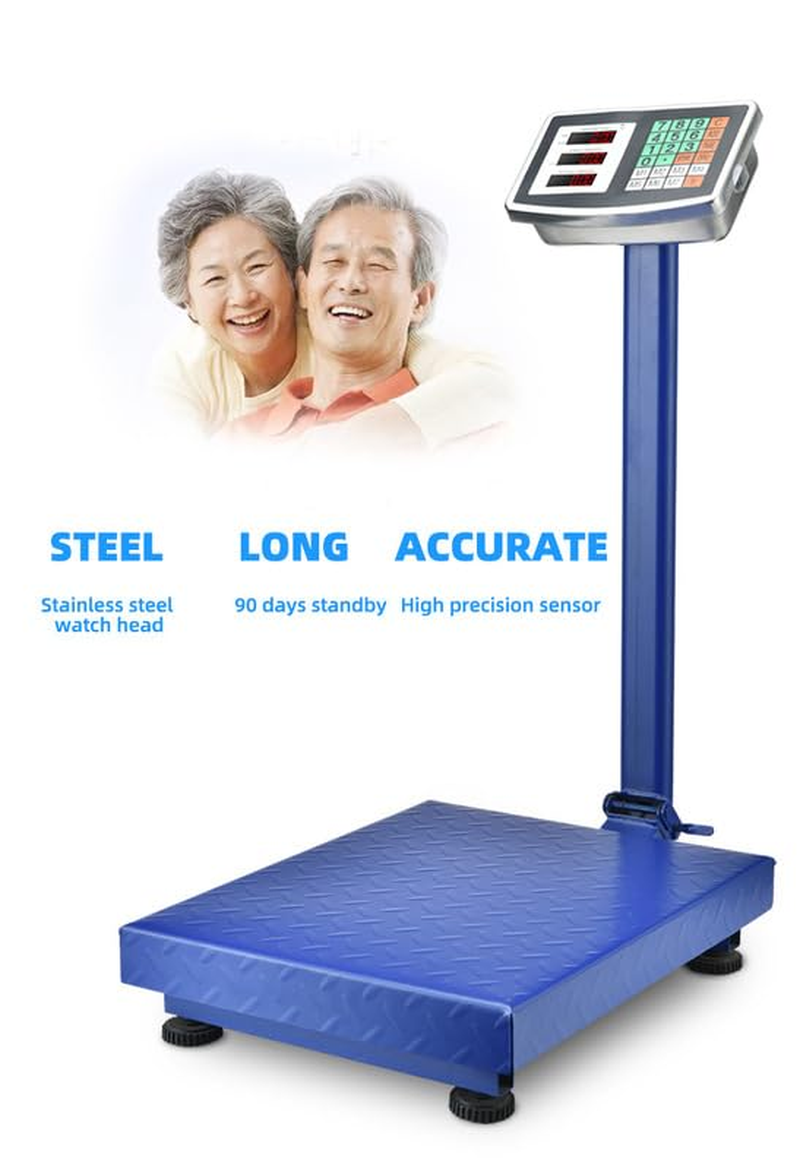 Digital Electronic Platform Scale, Portable Floor Scale 150Kg Capacity, Heavy Duty Weight Measuring with 220V Power for Industrial, Commercial & Home Use image number 3
