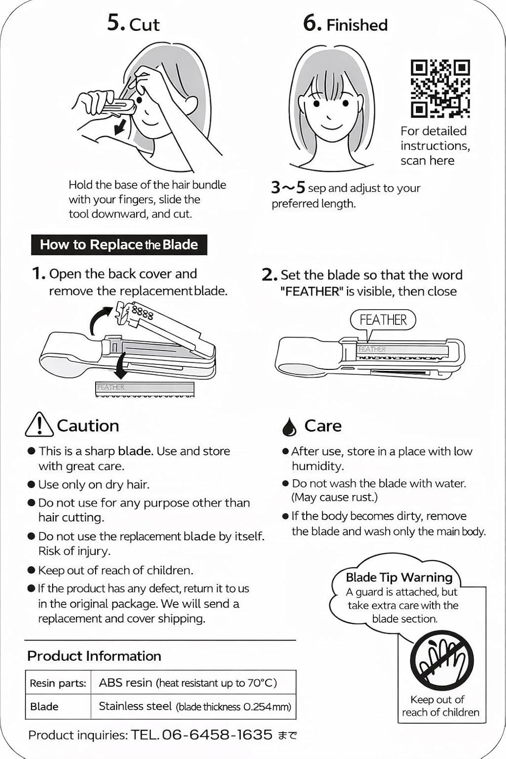 FEATHER Hair Cut Monster Easy Bangs Self Cutter Plastic Purple 1 Piece image number 3