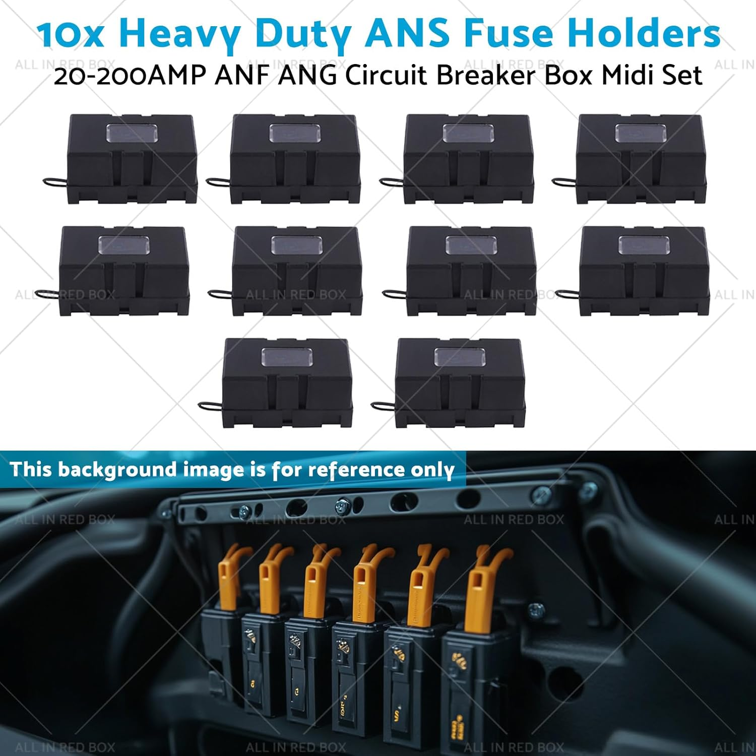 10X Heavy Duty ANS Fuse Holder 20-200AMP ANF ANG Circuit Breaker Box Midi Set image number 1