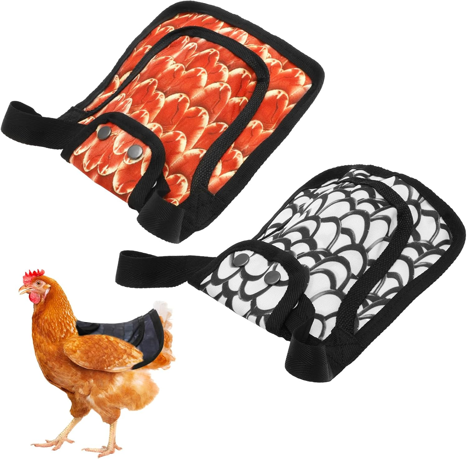3 Pcs Chicken Saddle, Waterproof Oxford Cloth Chicken Back Protector with Adjustable Strap, Hen Apron for Poultry Back and Side 19X19X0.5 Cm image number 4