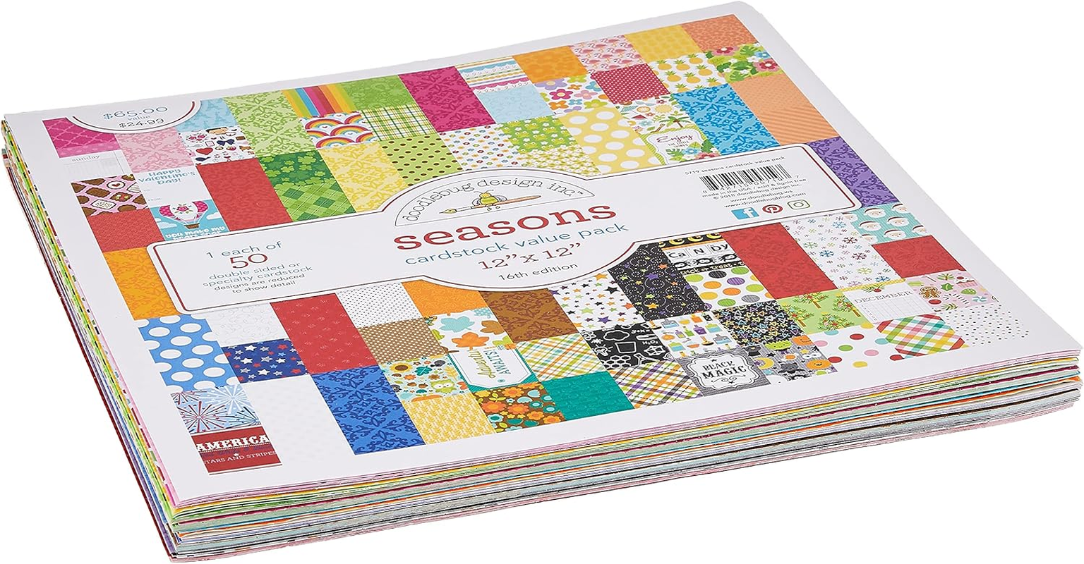 DOODLEBUG 5719 Value Kit Cardstock 12"X12", 50 Sheets