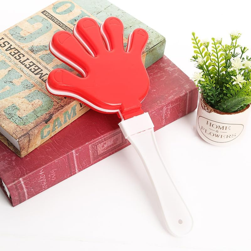 8Pcs Jumbo 7.5 Inch Hand Clappers Noise Makers Giant Large Plastic Noisemakers for Sporting Event Ball Dance Fiesta Birthday Game Accessories Party Supplies (Red) - Green image number 4
