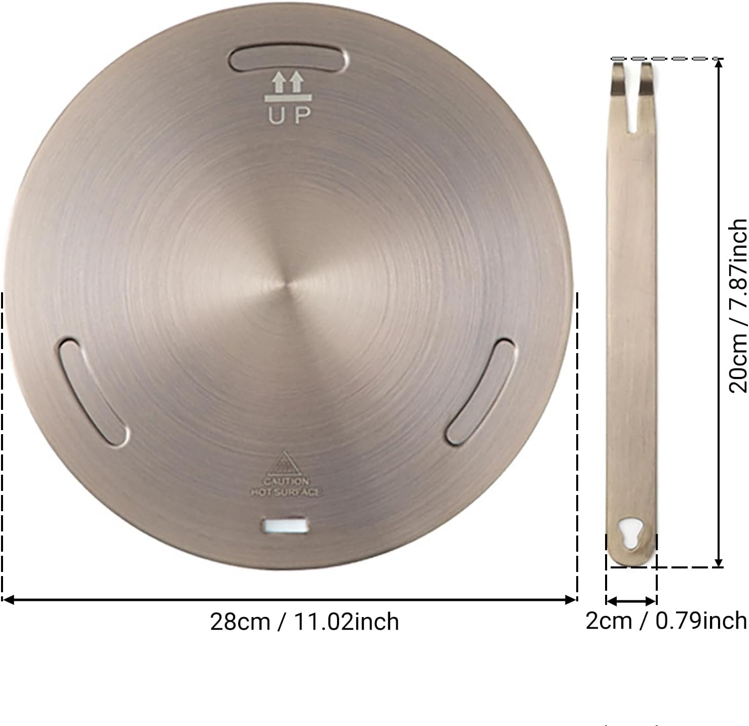 Jascherry 28Cm Heat Diffuser Plate, Stainless Steel Cooking Induction Adapter Simmer Plate for Electric Gas Glass Cooktop Hob Ring, Induction Cooktop Converter Plate with Handle, Rose Gold(D) image number 1