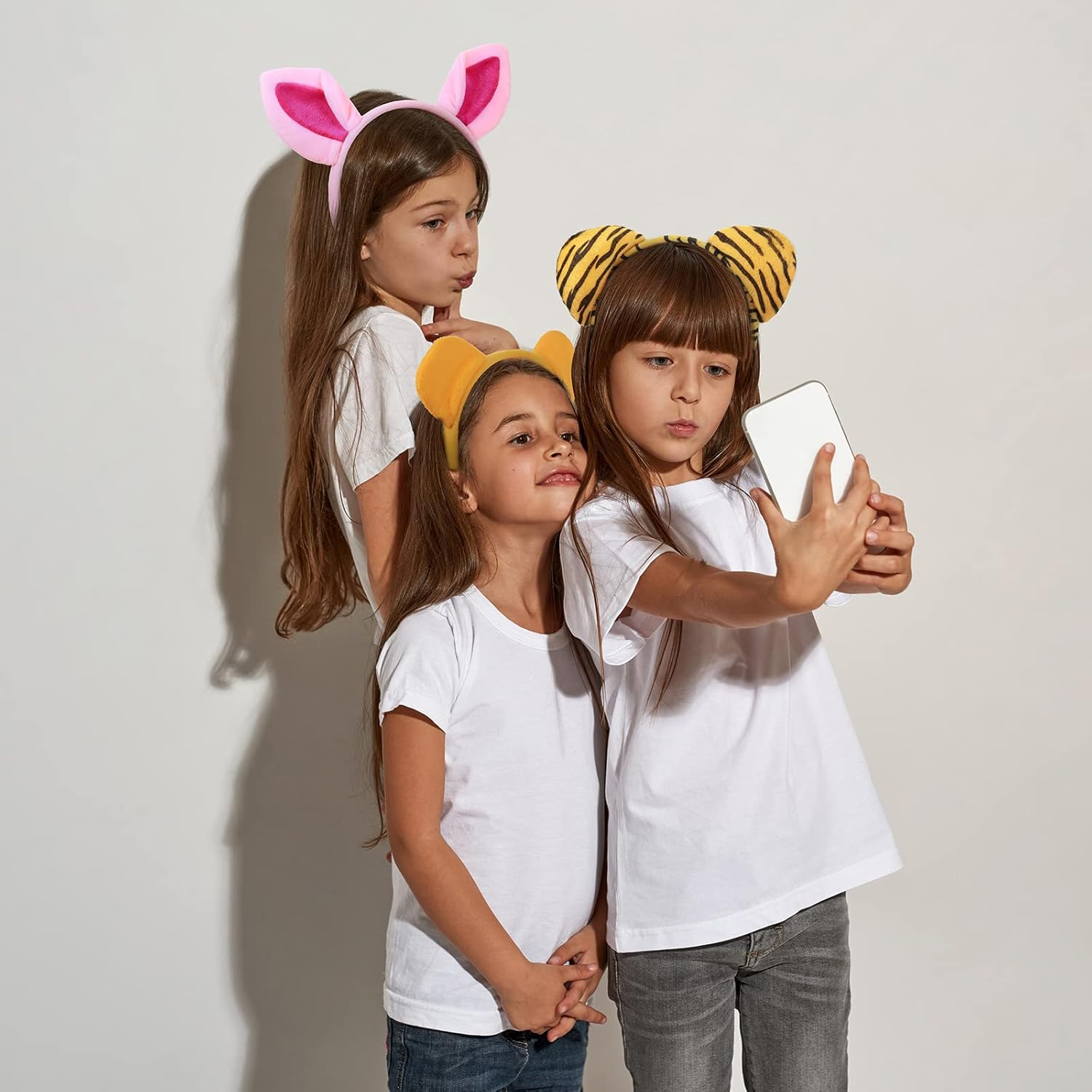 Cindeer 3 Pcs Zoo Animal Ear Costume Headband Jungle Safari Plush Ear Hair Hoop for Adult Animal Party Cosplay Prop image number 3