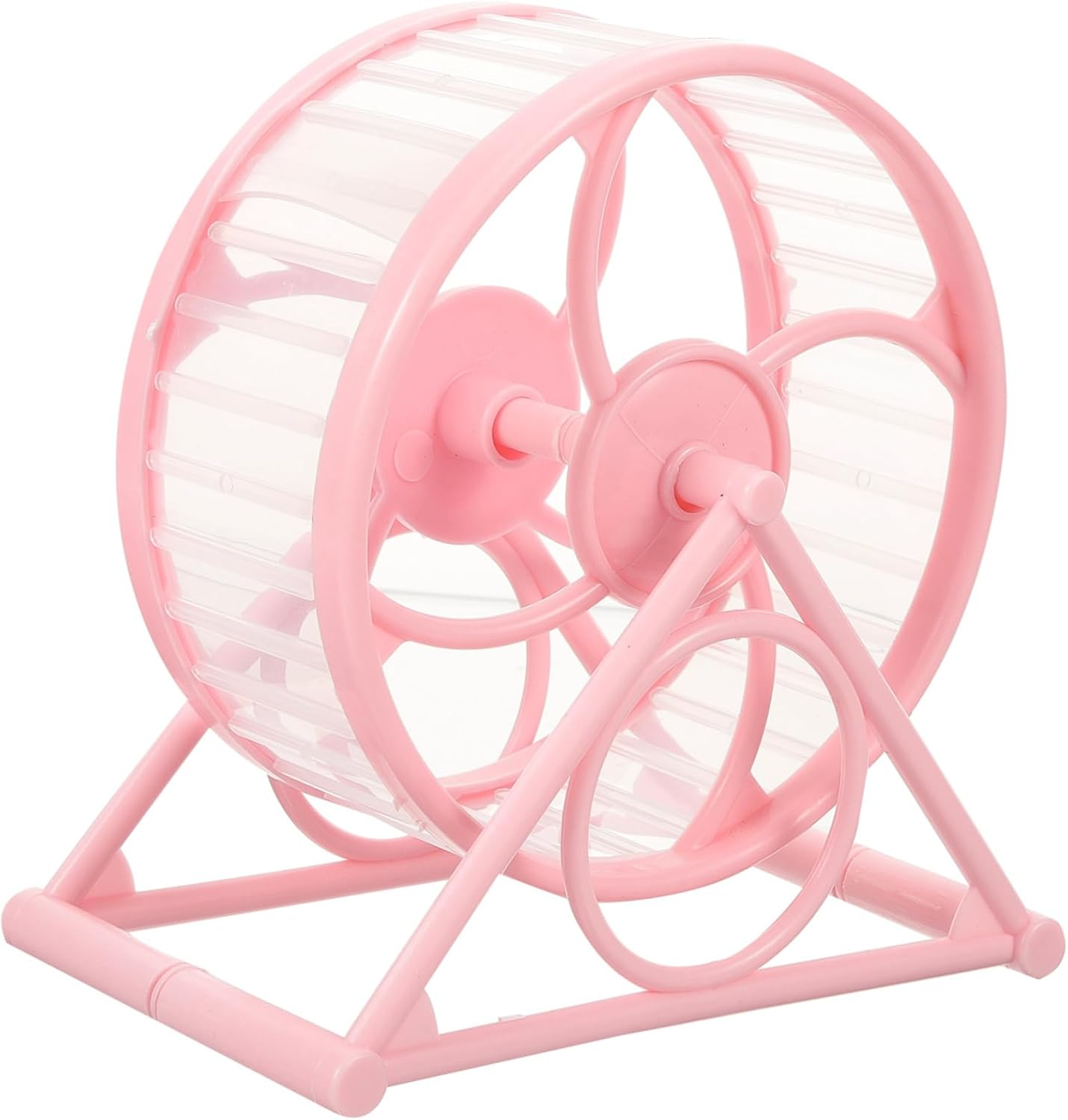 Silent Hamster and Gerbil Running Wheel Stand, Pink Plastic Exercise Wheel for Small Pets like Hedgehogs, Guinea Pigs and Chinchillas, Suitable for Cage Use and Small Animal Play image number 5