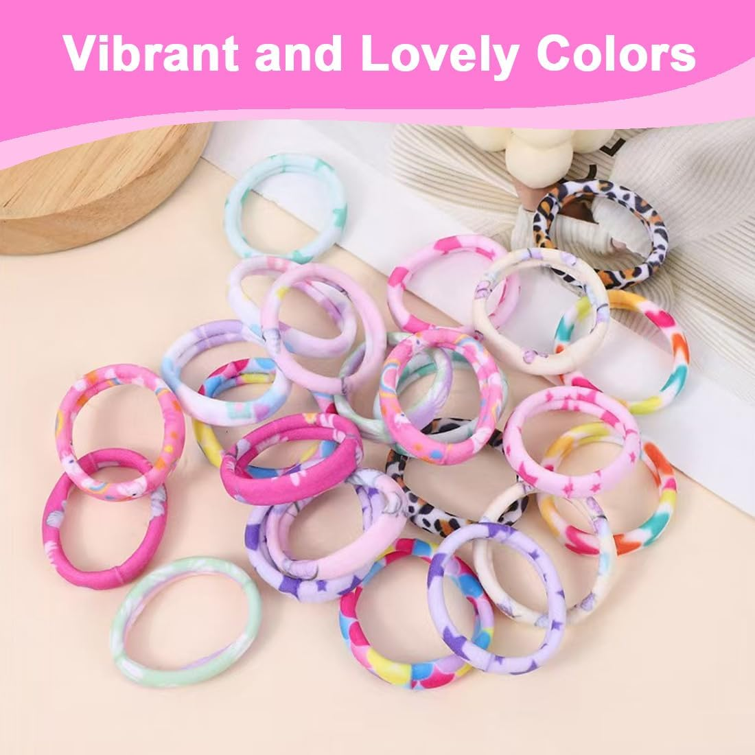 SGERUFZ 30 Pieces Colourful Hair Bands for Girls, Colourful Elastic Braided Bands for Girls, Highly Stretchy and Durable Hair Accessories Headbands, Suitable for Various Hairstyles image number 5