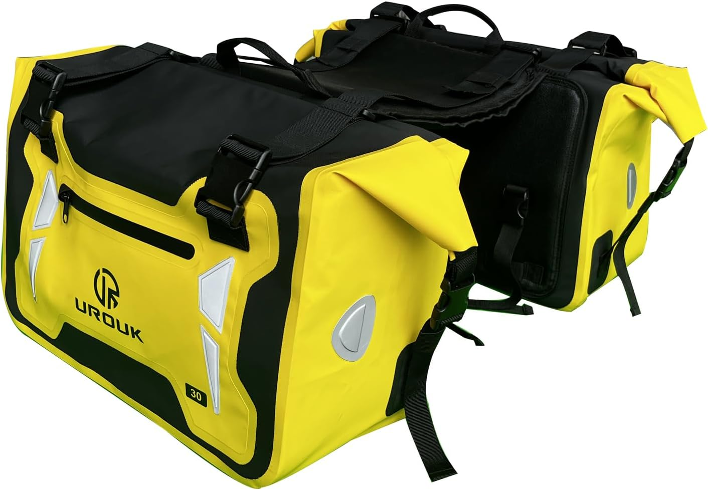 Motorcycle Saddle Bags Waterproof 60L (30L*2) Motorbike Saddlebags Motor Side Bag Pannier Bag for Most Motorcycle Racks (Black)