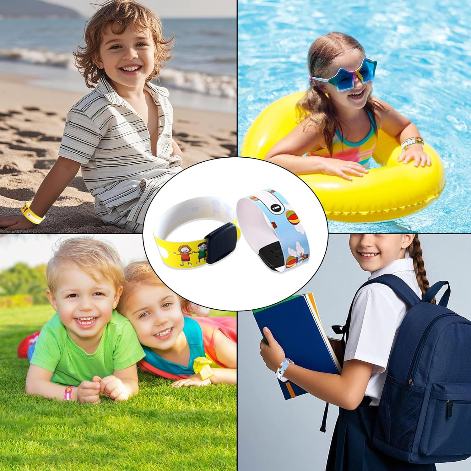 12 Pieces of Wrist Band, Children'S Safety Id Wristband, Reusable Waterproof and Anti-Wandering Wristbands, Anti-Wandering Emergency Travel Information Id Writing Wristband image number 4