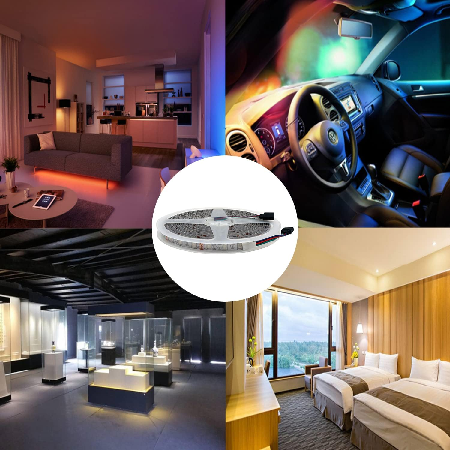 CAM2 Led Strip 5M,Rgb 300,60Leds/M, Waterproof, SMD 5050 LED Strip for Cabinet Decoration, Party, Home, Bedroom, Cabinet Decoration, Dimmable image number 1