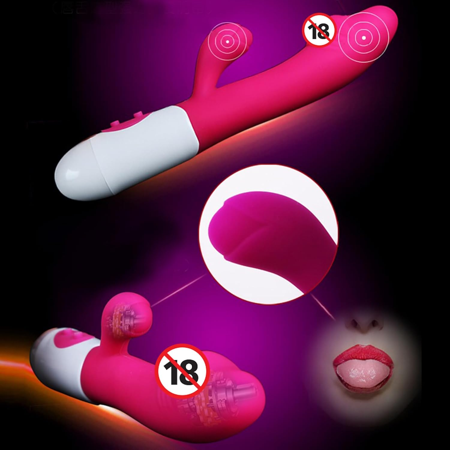 30 Models Women'S Waterproof Rechargeable Washable Pleasure Toy for Couples (Purple), Multi Speed G Spot Dildo Vibrator, Rabbit Vaginal Anal Clit Female Wand, Rabbit Clitoris G-Spot Female Anal Sex Toy image number 3