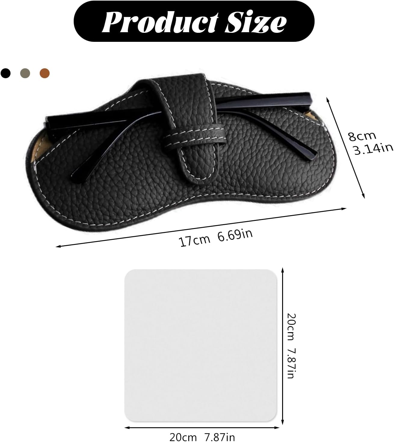 Xlihdzum 1 PCS Portable Soft Genuine Leather Glasses Case, Slim Travel Sunglasses Pouch,Glasses Case for Most Glasses - Durable Soft Sunglasses Case for Men Women image number 6